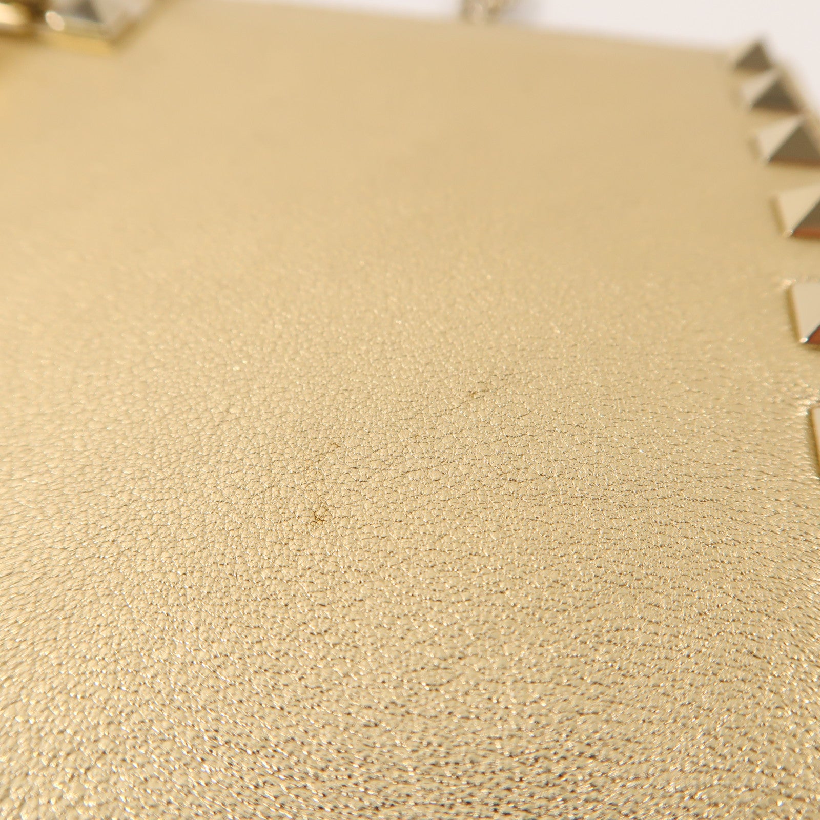 Valentino 牛皮皮革Shoulder Bag金扣手拿包肩背袋金色/銀色
