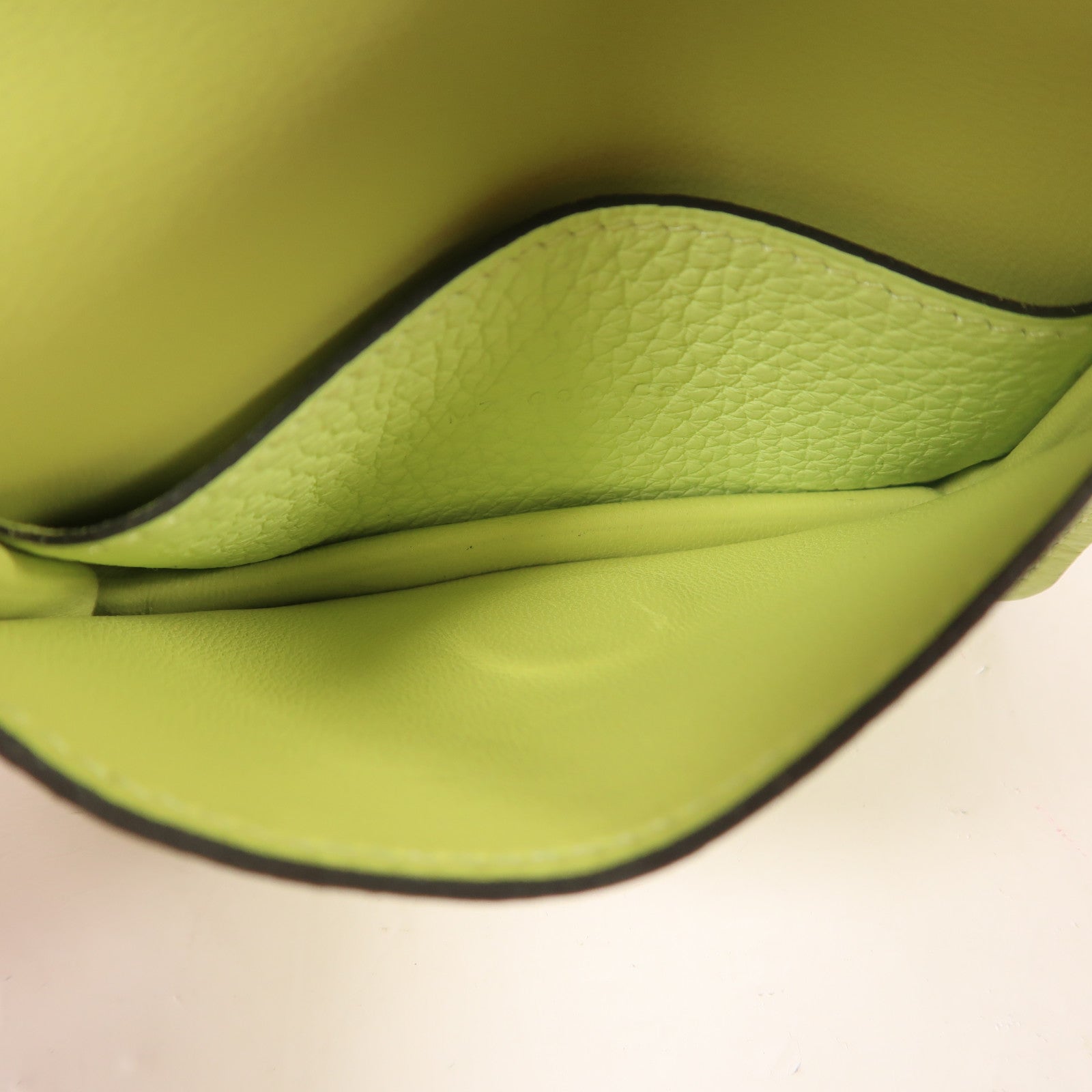 HERMES PHW Dogon Card Case Togo Leather Vert Absinthe