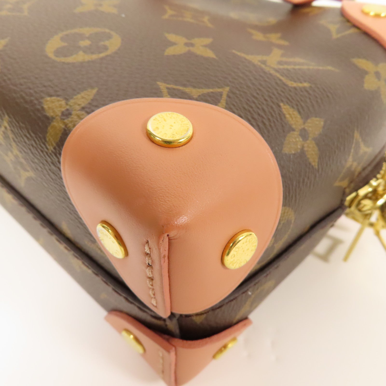 LOUIS VUITTON LV GHW Petite Malle Souple 2 Way Bag M45531 Monogram Brown Pink