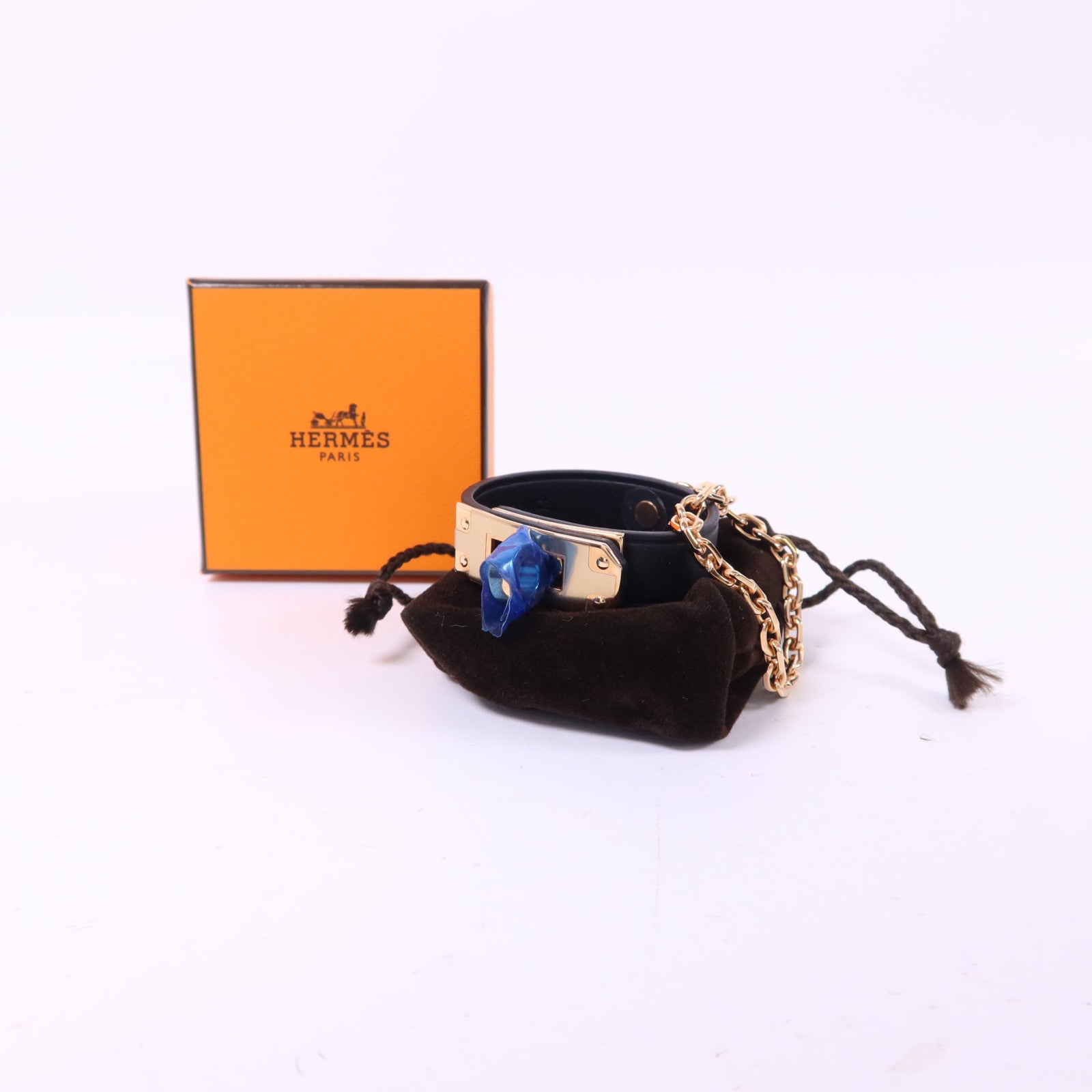 HERMES Swift皮革Kelly Glove Ring金扣手套環