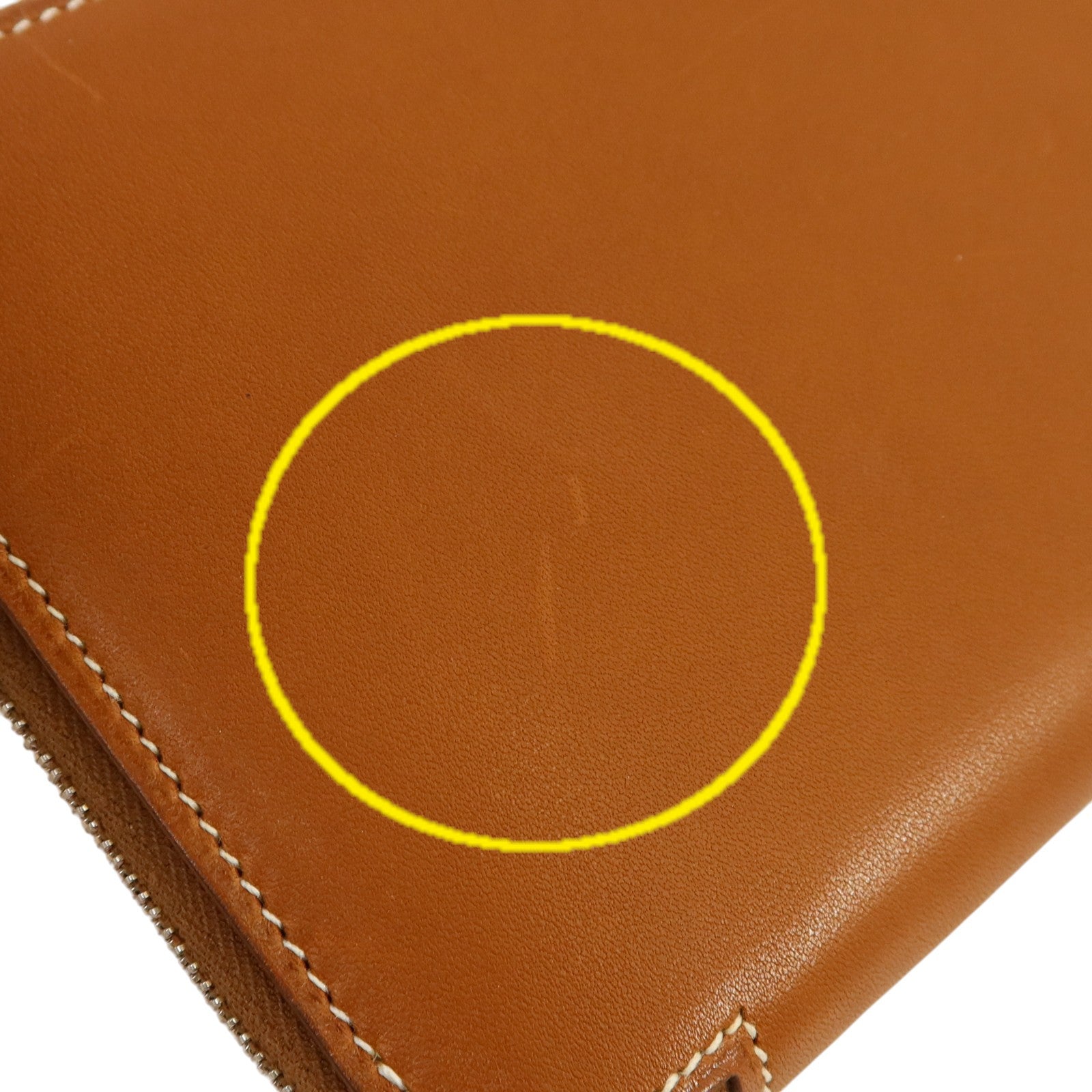 HERMES Barenia皮革Silk In Wallet銀扣長錢包Fauve