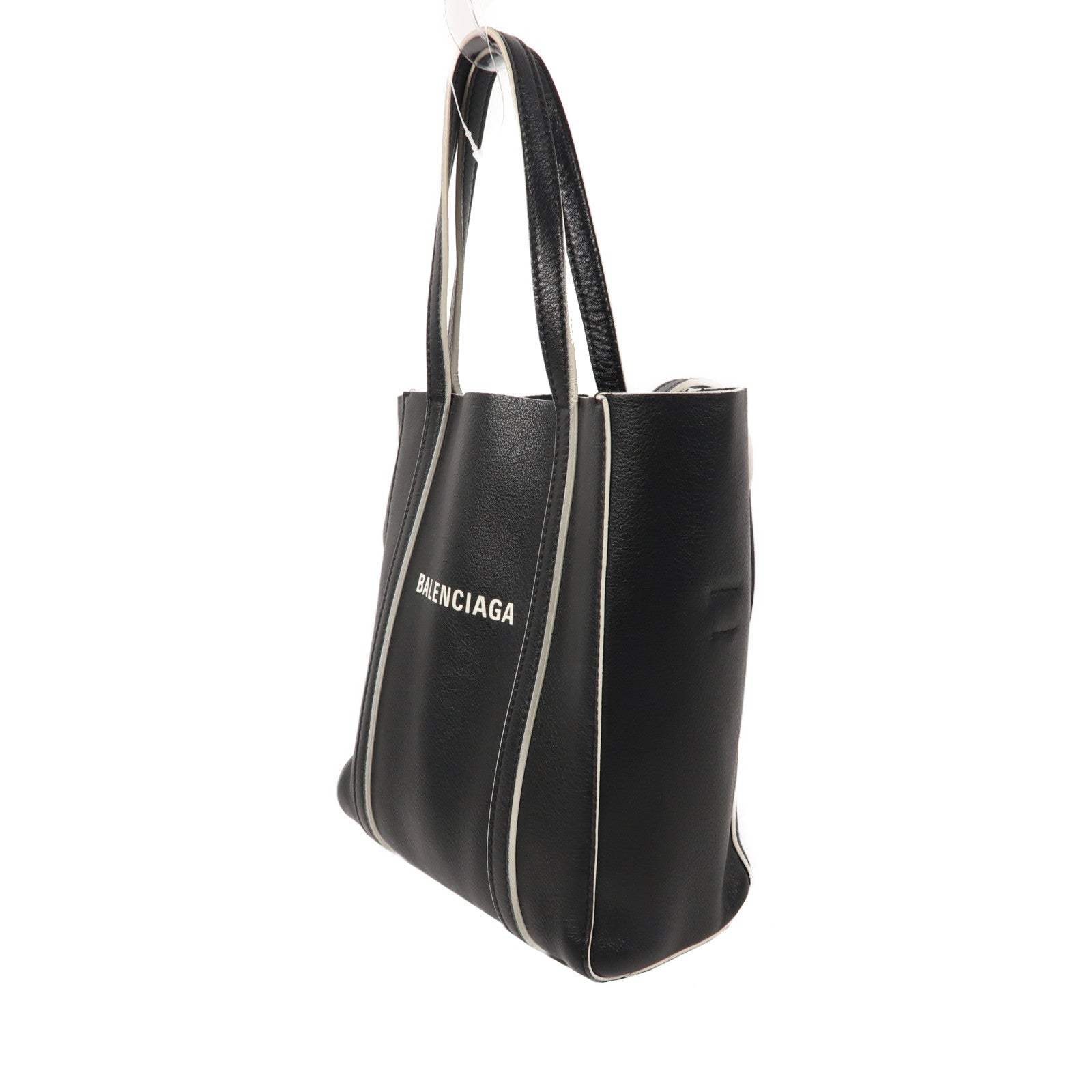 BALENCIAGA 【清倉大減價】牛皮皮革Everyday Tote XXS銀扣手挽肩背兩用袋黑色