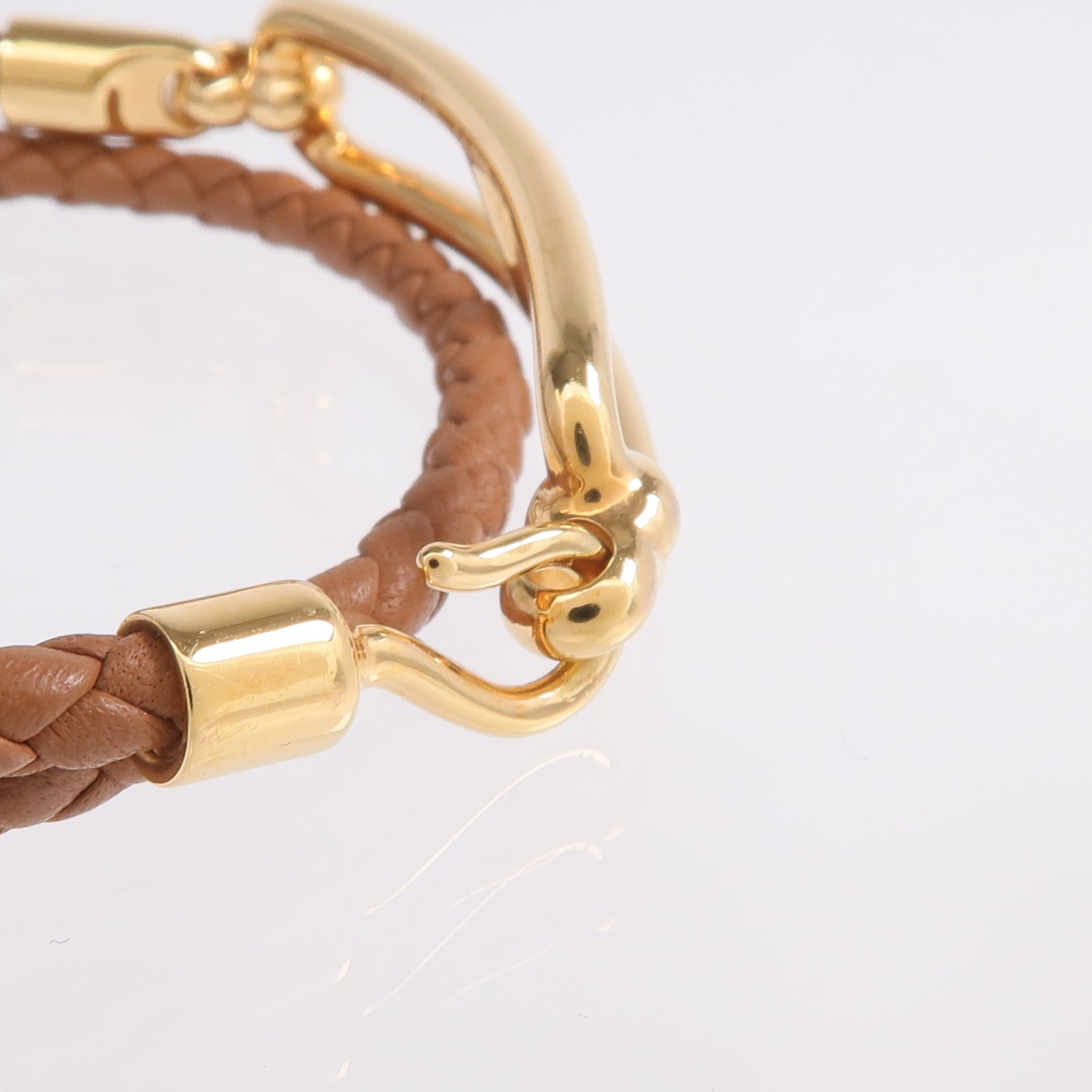 HERMES Swift皮革Roulis Double Tour Bracelet金扣手鏈Gold
