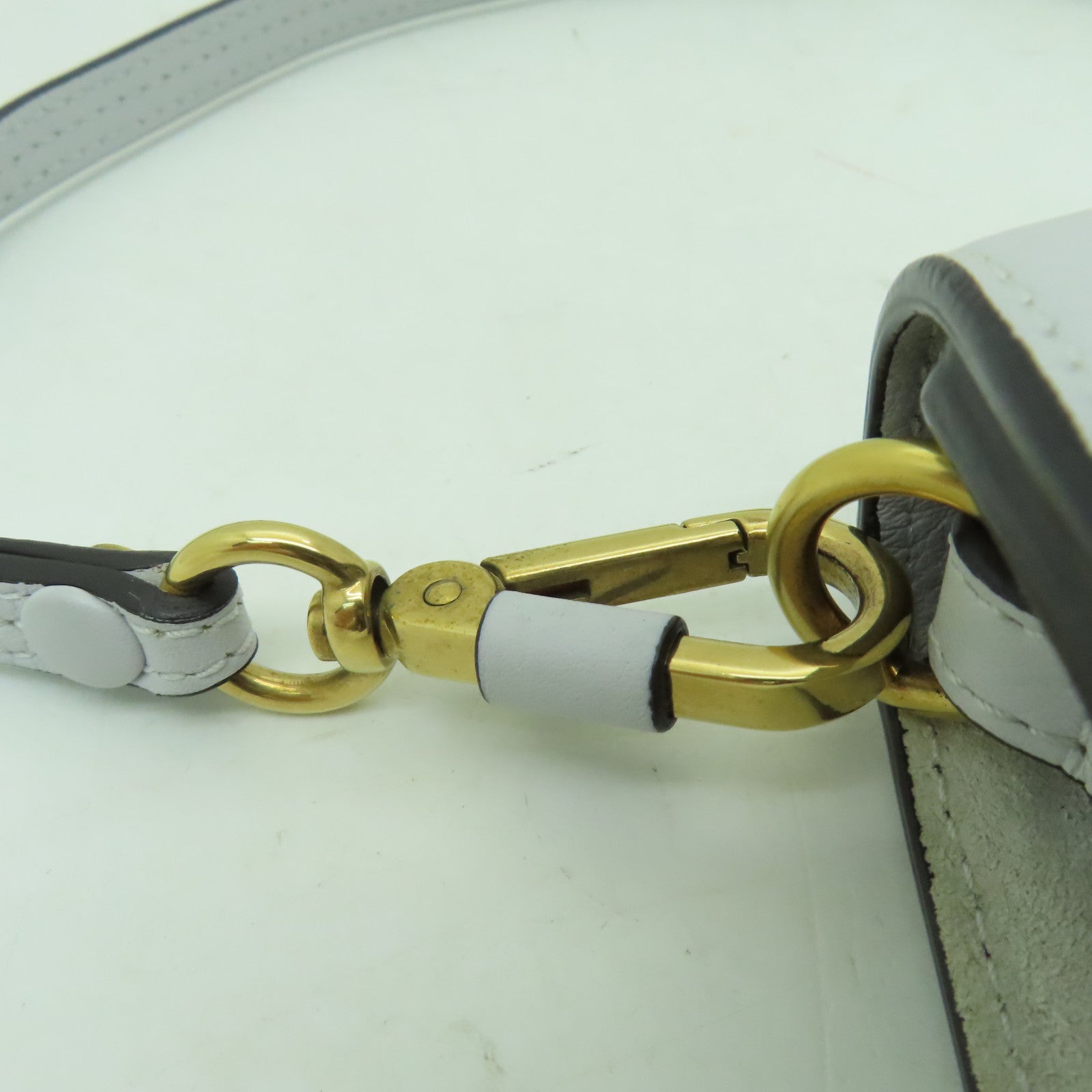 Chloe 牛皮皮革Shoulder Bag金扣肩背袋淺藍色
