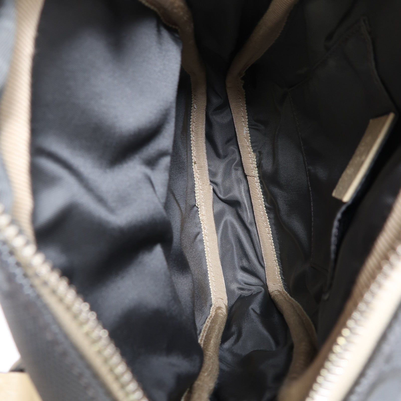 GUCCI 尼龍2 Way Shoulder銀扣手挽肩背兩用袋綠色/米色