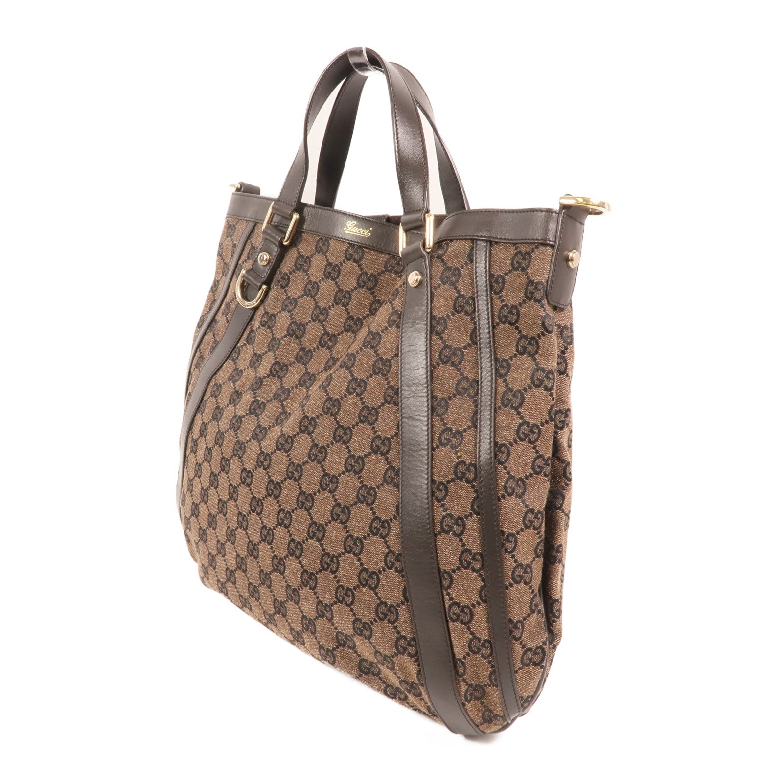 GUCCI GG帆布2 Way shoulder Bag金扣手挽肩背兩用袋