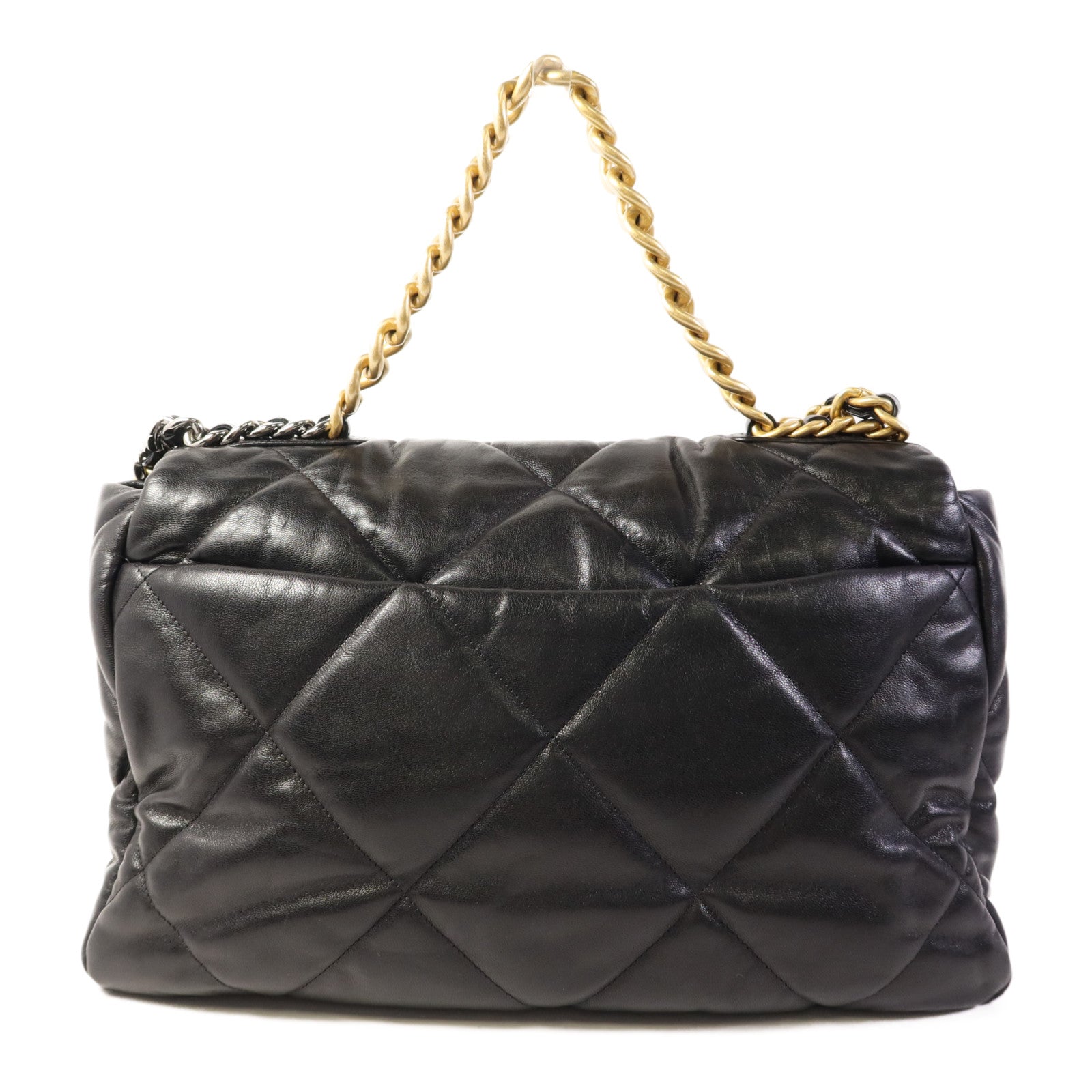 CHANEL 羊皮皮革Chanel 19 Large鏈帶手挽肩背兩用袋