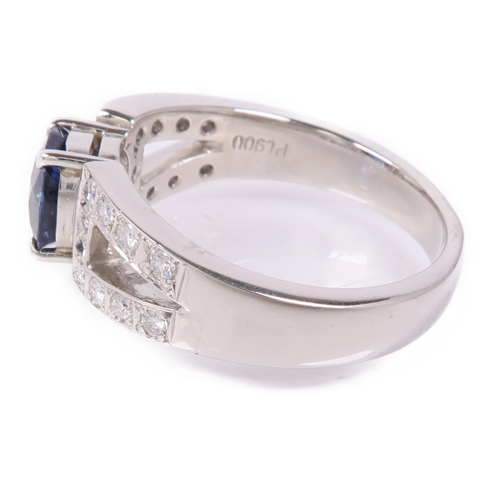 JEWELRY PT900鉑金Sapphire/Diamond Ring藍寶石/鑽石戒指US#8.25