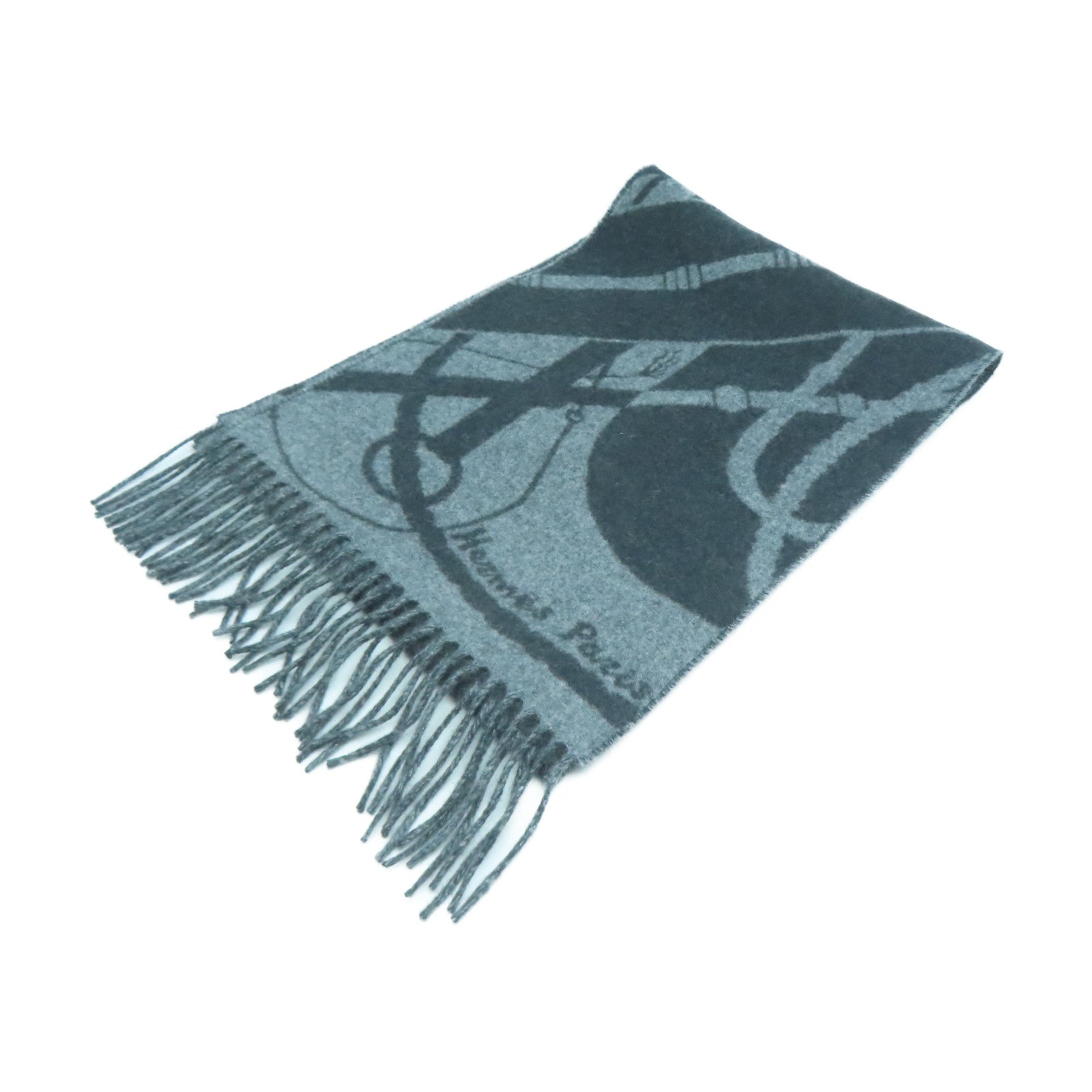 HERMES 【激減優惠】羊絨Scarf圍巾灰色
