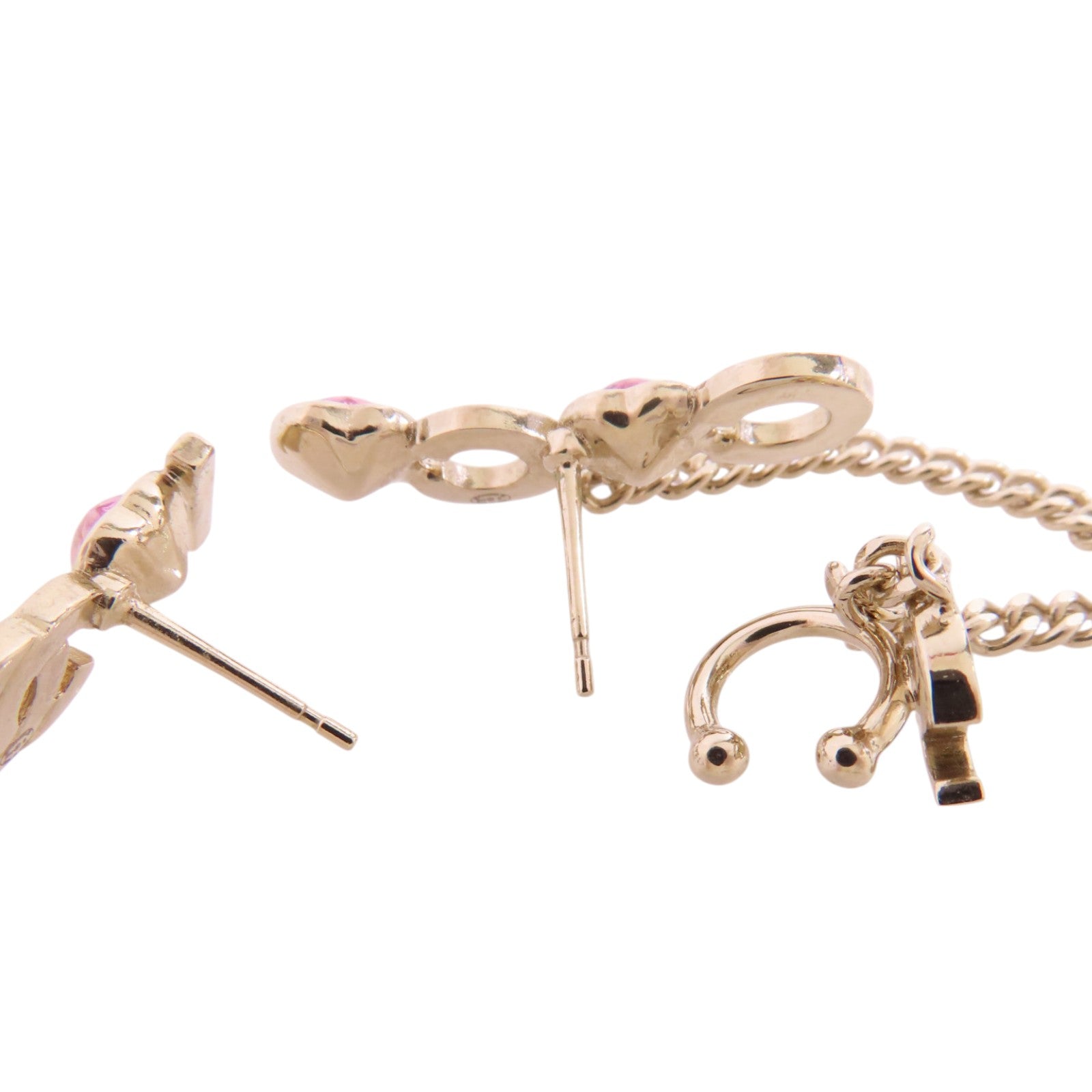 CHANEL 金屬/水鑽I Love Coco Earrings金扣耳環