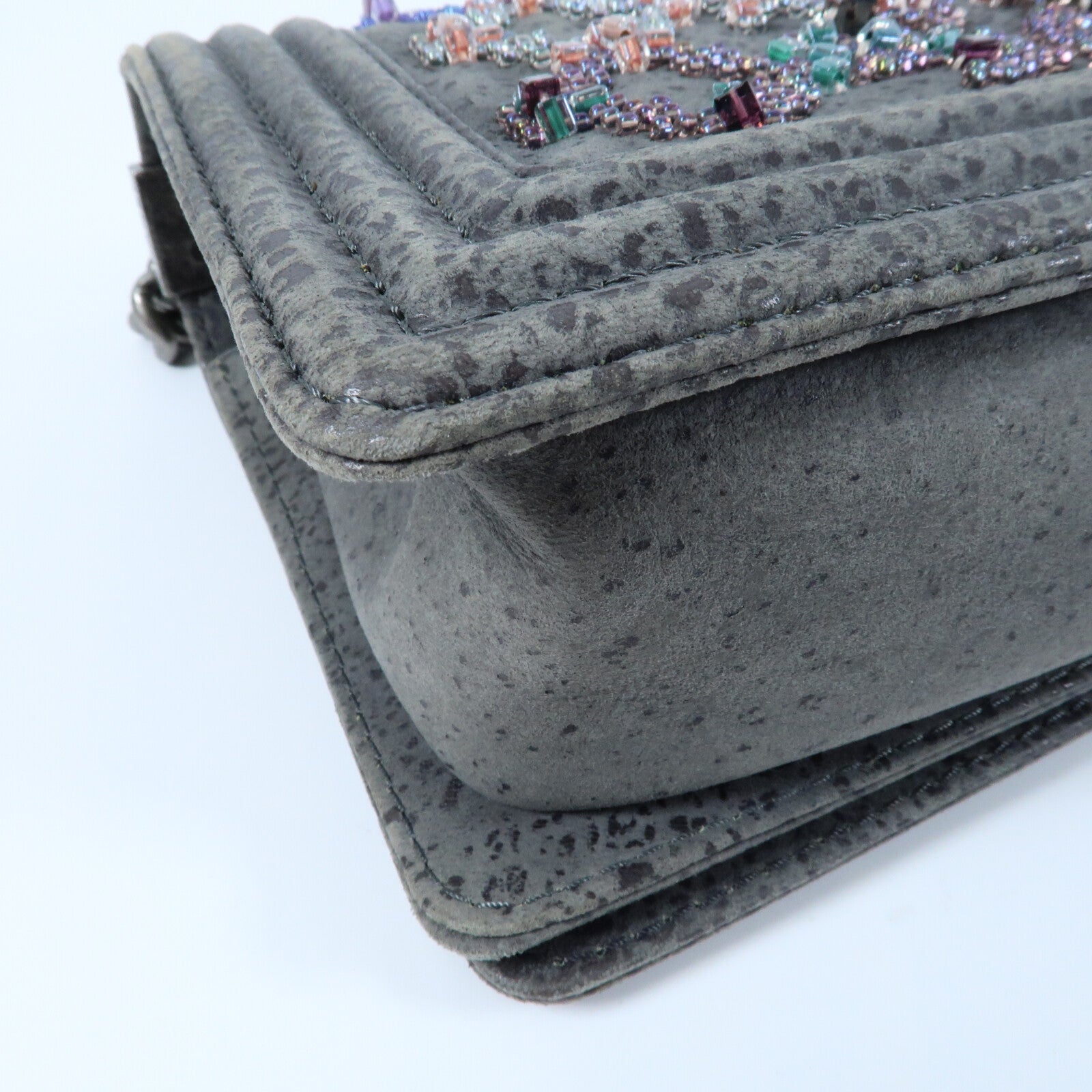 CHANEL Textured Suede Boy 25鏈帶肩背袋