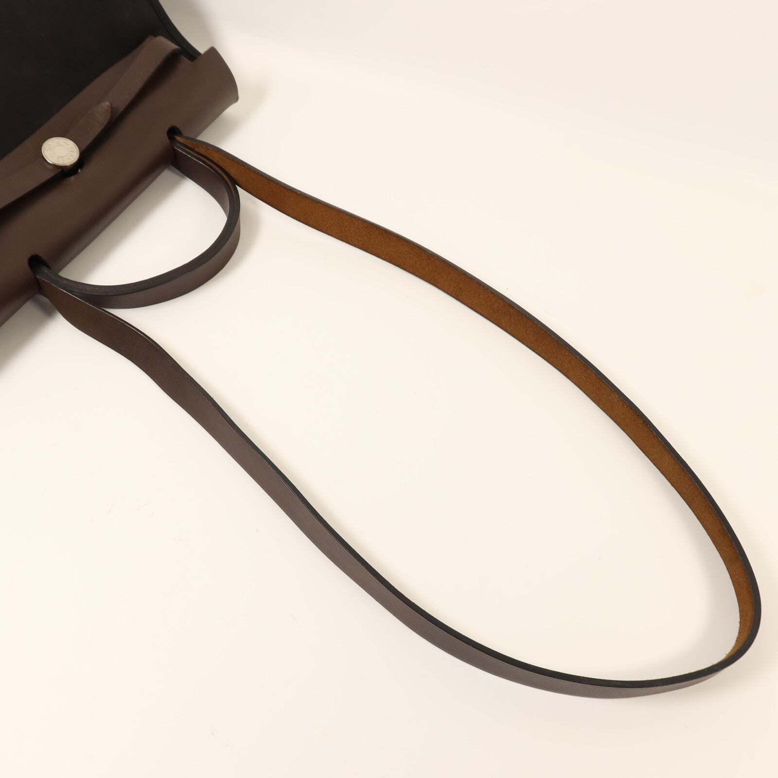 HERMES 帆布Herbag PM銀扣手挽肩背兩用袋Noir