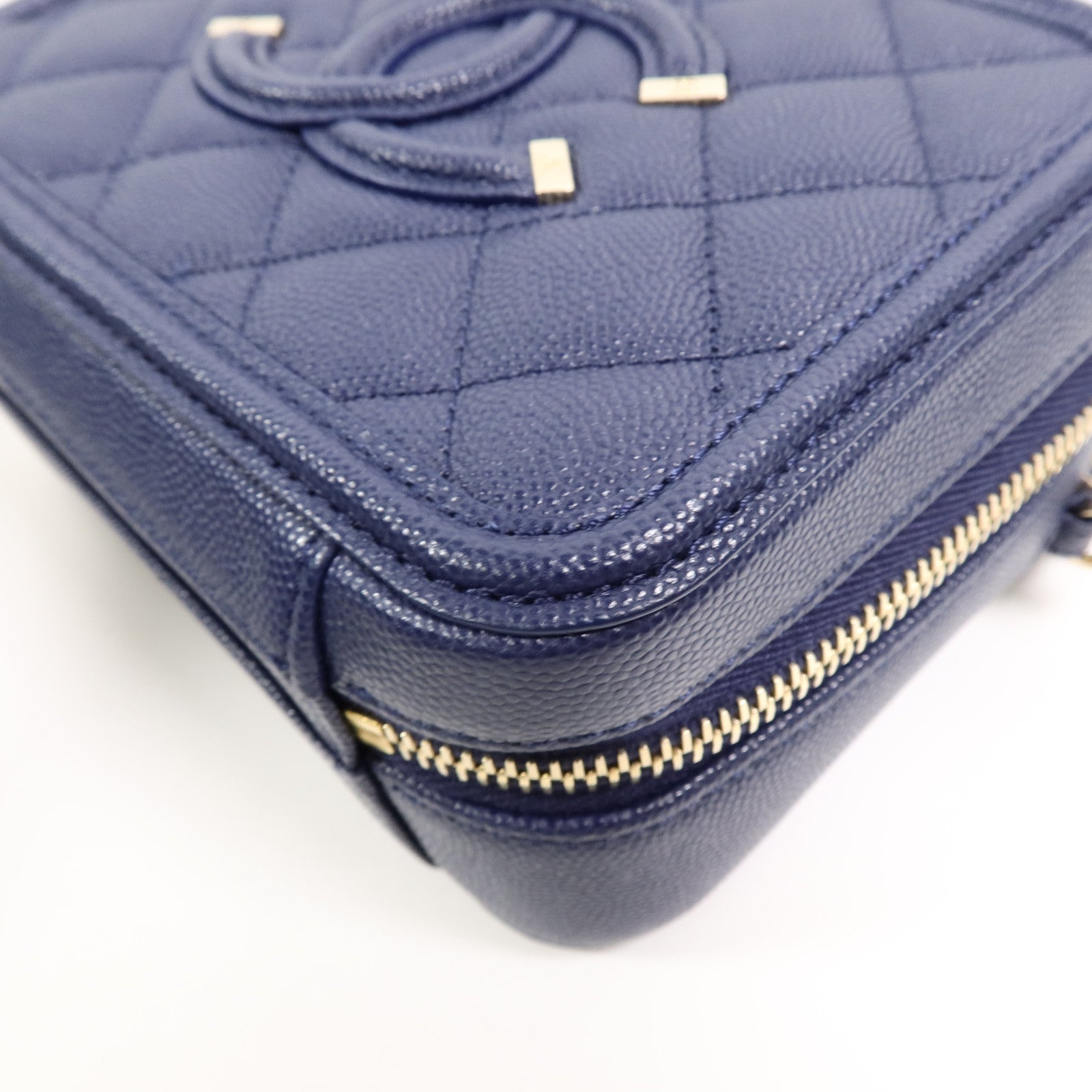 CHANEL 牛皮皮革CC Filigree Vanity Case手挽肩背兩用袋