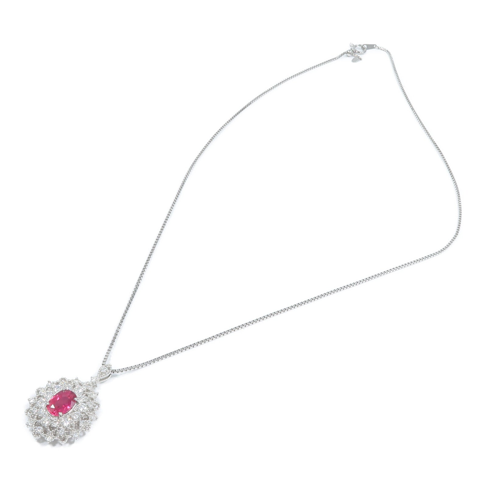 JEWELRY PT900/PT850鉑金Ruby Diamond Necklace紅寶石/鑽石項鍊