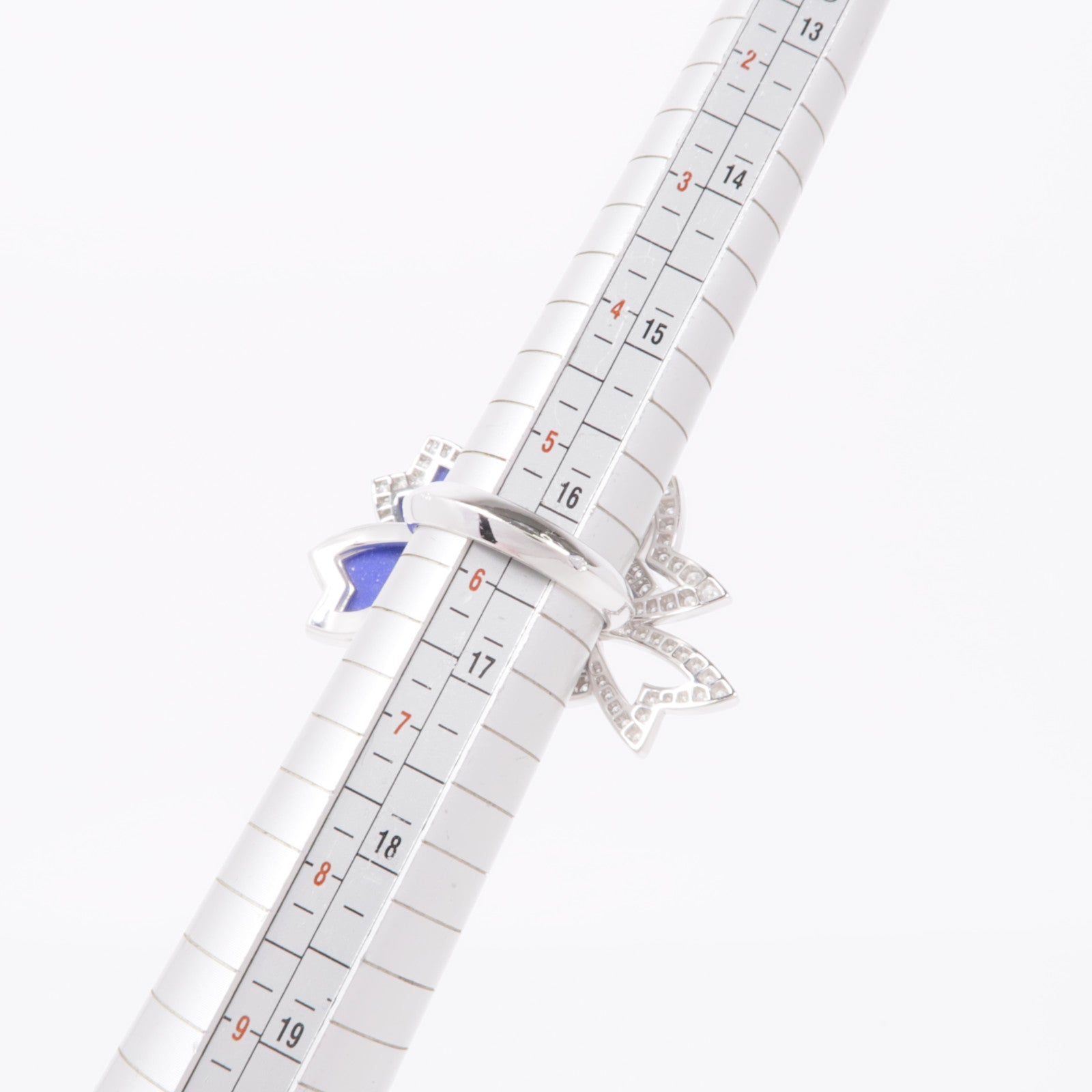 Van Cleef & Arpels 18K白金Hellebore Ring青金石戒指US#5.75