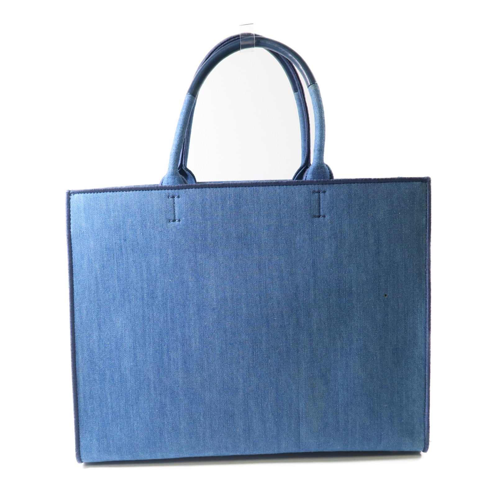 Furla 牛仔布Hand Bag銀扣手挽袋藍色