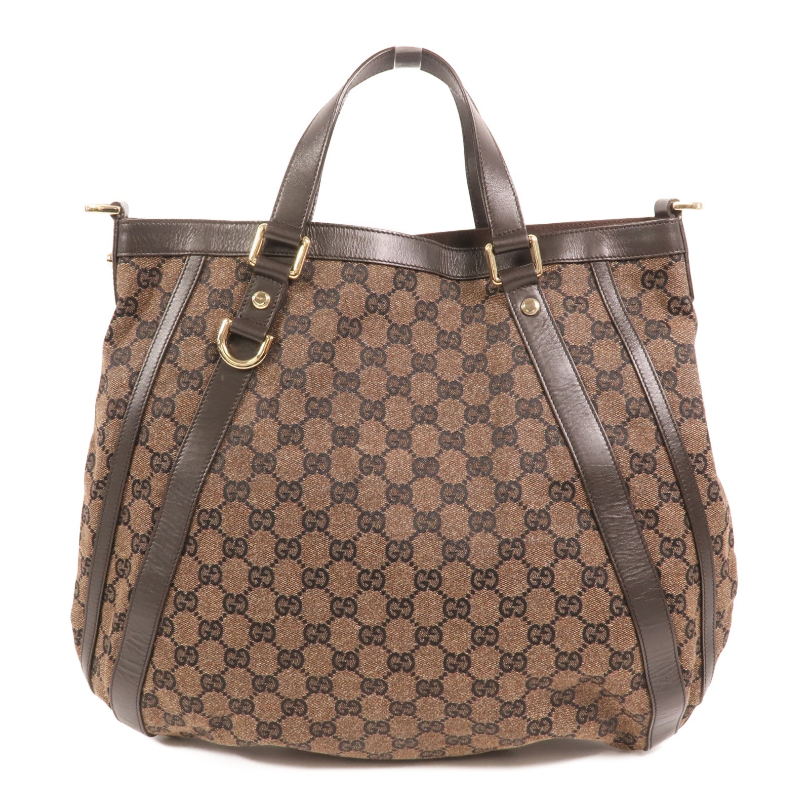 GUCCI GG帆布2 Way shoulder Bag金扣手挽肩背兩用袋