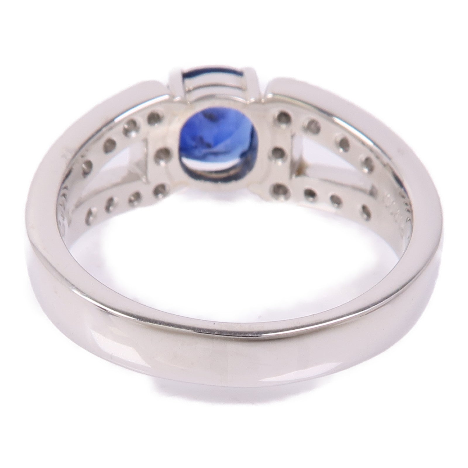 JEWELRY 【激減優惠】PT900鉑金Sapphire/Diamond Ring藍寶石/鑽石戒指US#8.25