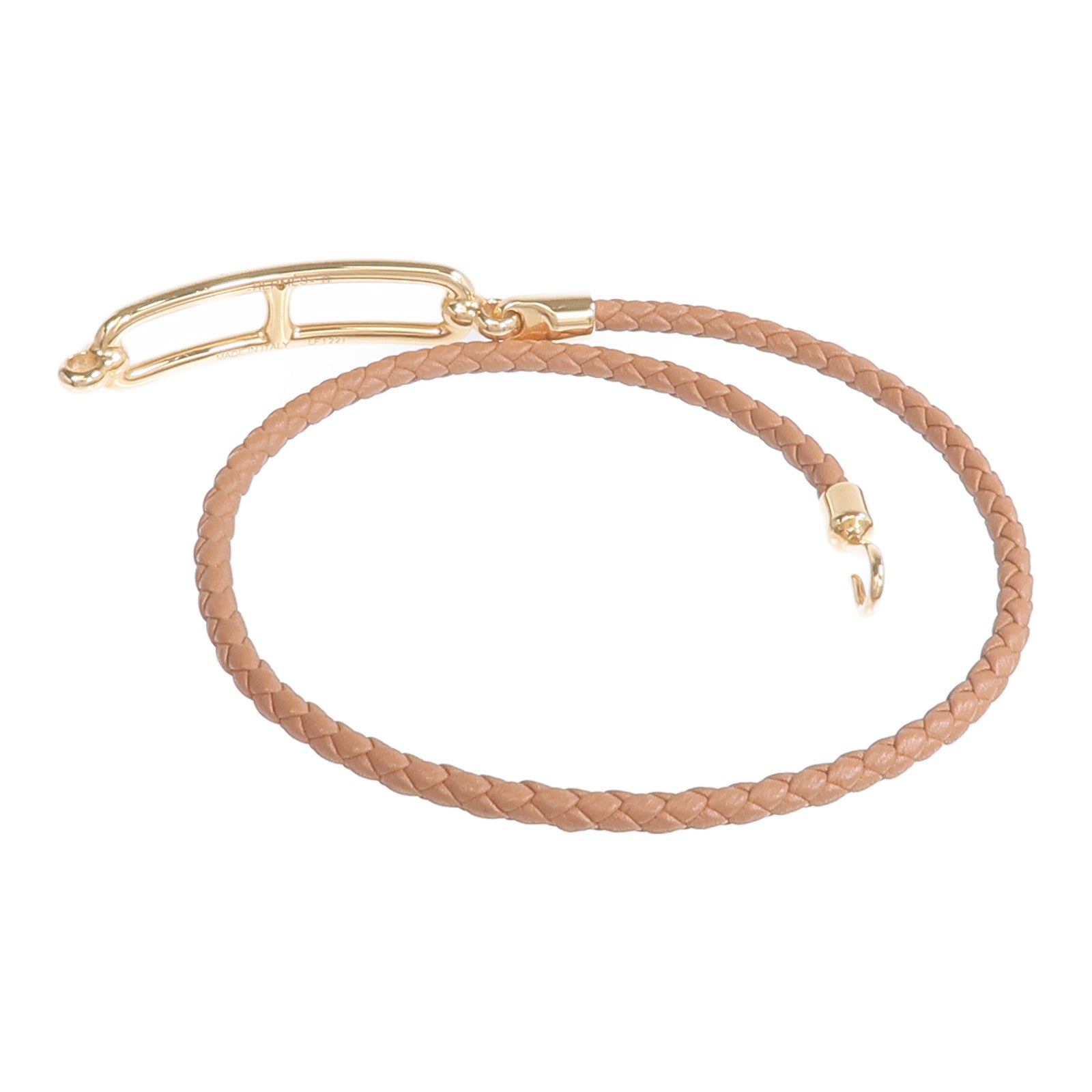 HERMES Swift皮革Roulis Double Tour Bracelet金扣手鏈Gold