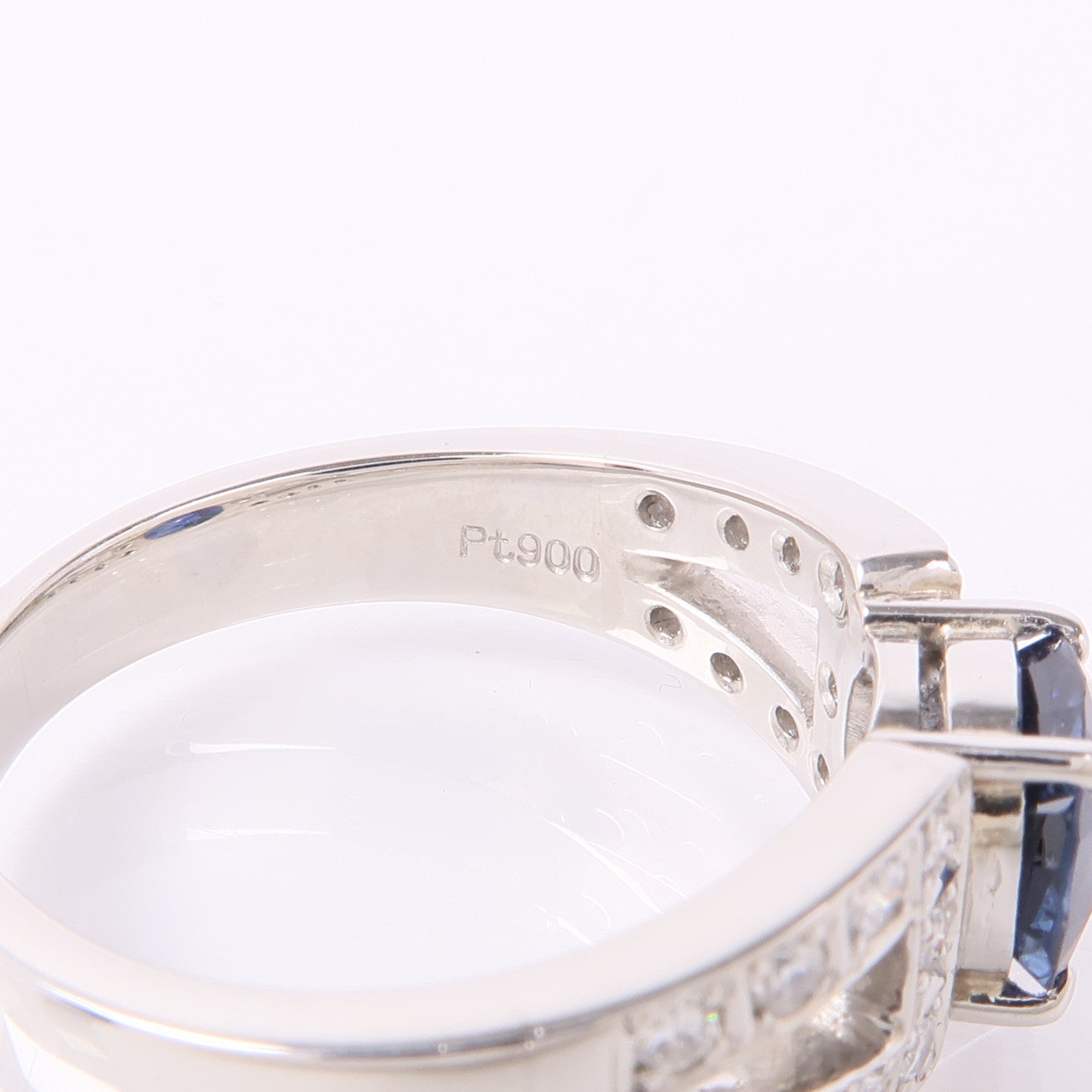 JEWELRY 【激減優惠】PT900鉑金Sapphire/Diamond Ring藍寶石/鑽石戒指US#8.25