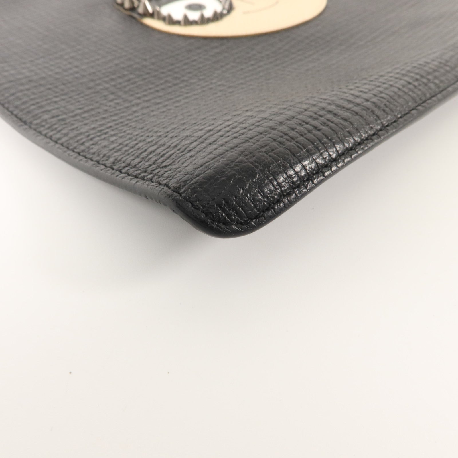D&G 牛皮皮革Pouch銀扣手拿包