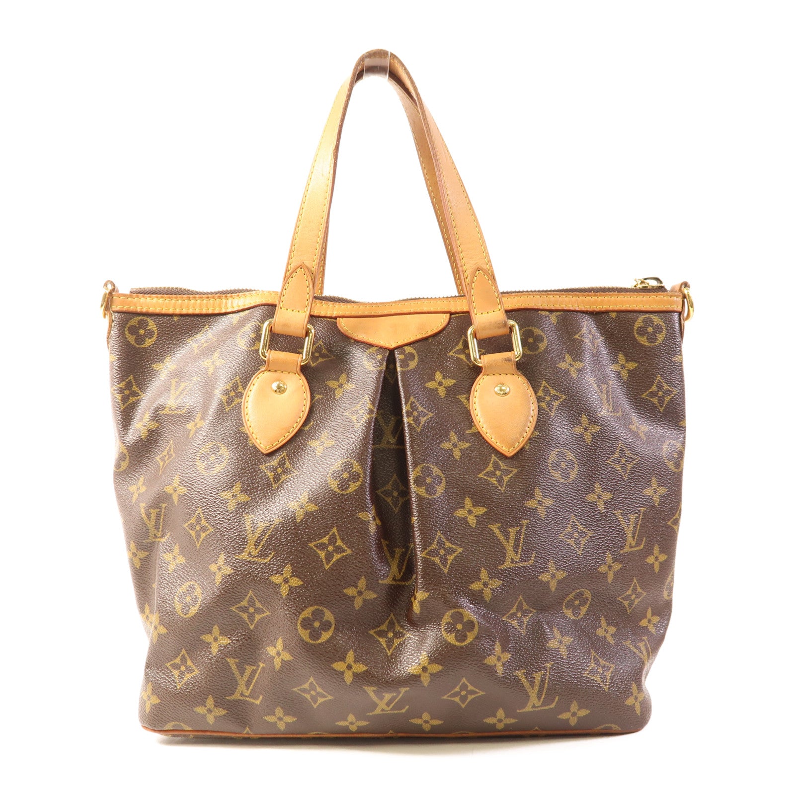 LOUIS VUITTON Monogram Palermo PM金扣手挽肩背兩用袋棕色