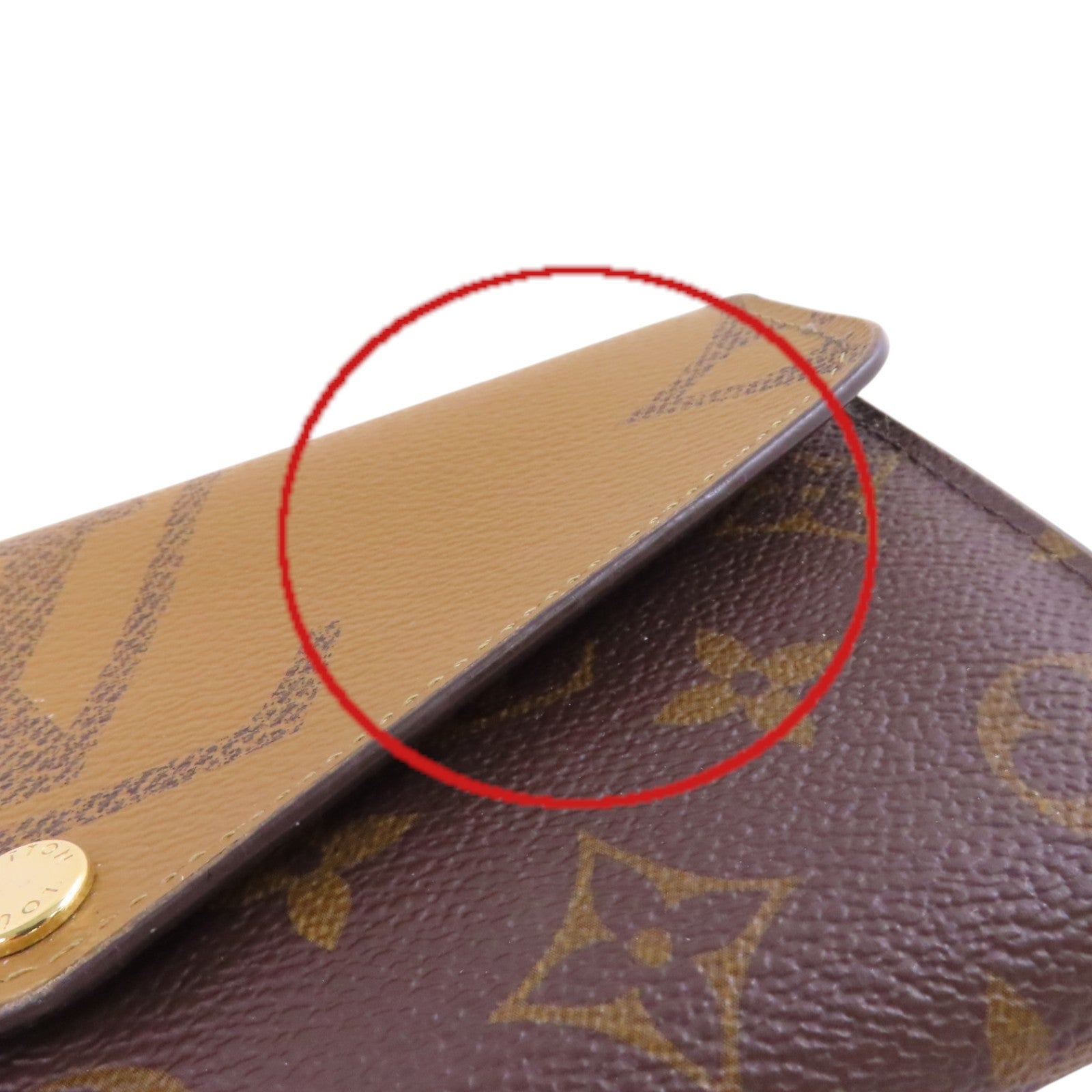 LOUIS VUITTON Monogram/Monogram Reverse  Giant Sarah Wallet金扣長錢包