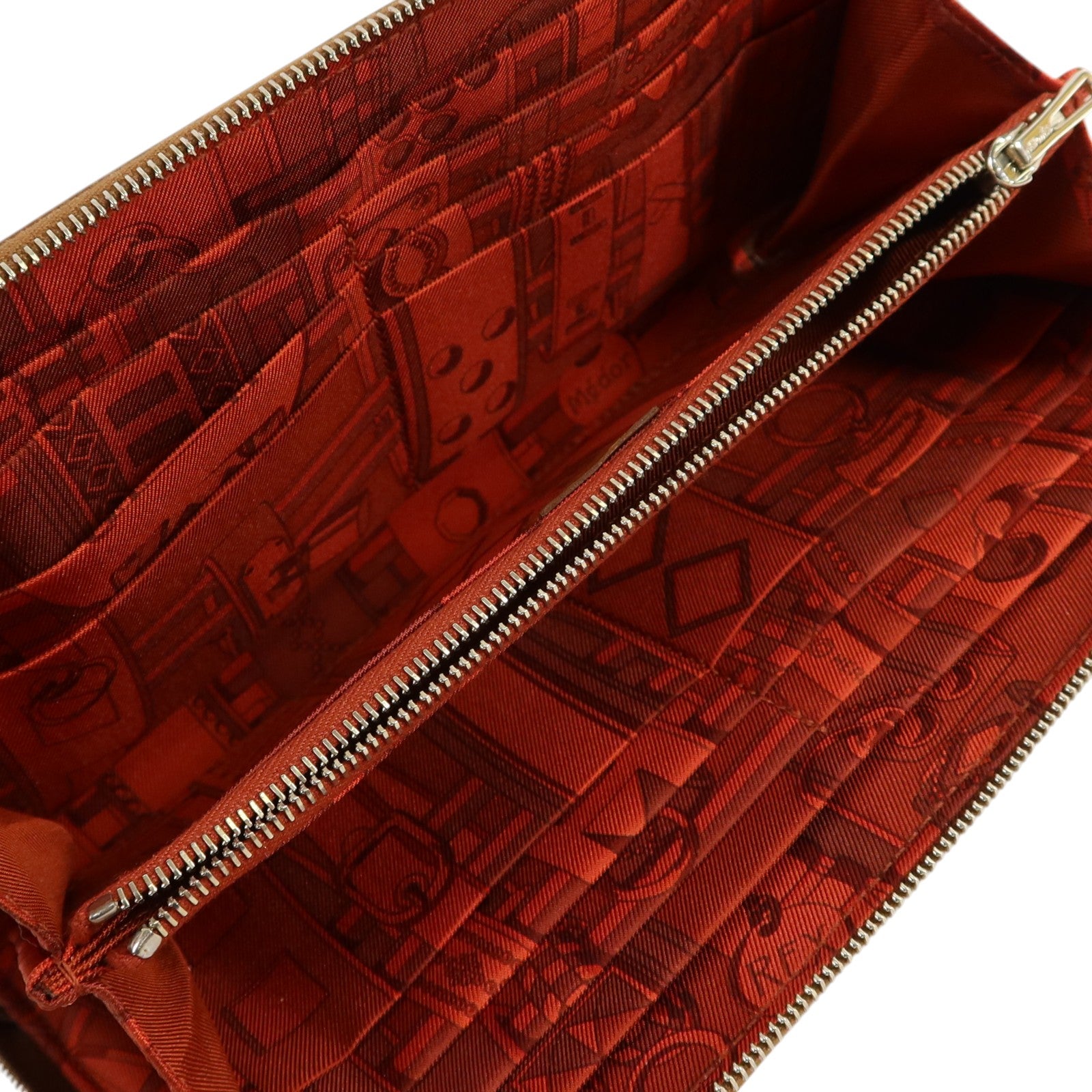HERMES Barenia皮革Silk In Wallet銀扣長錢包Fauve
