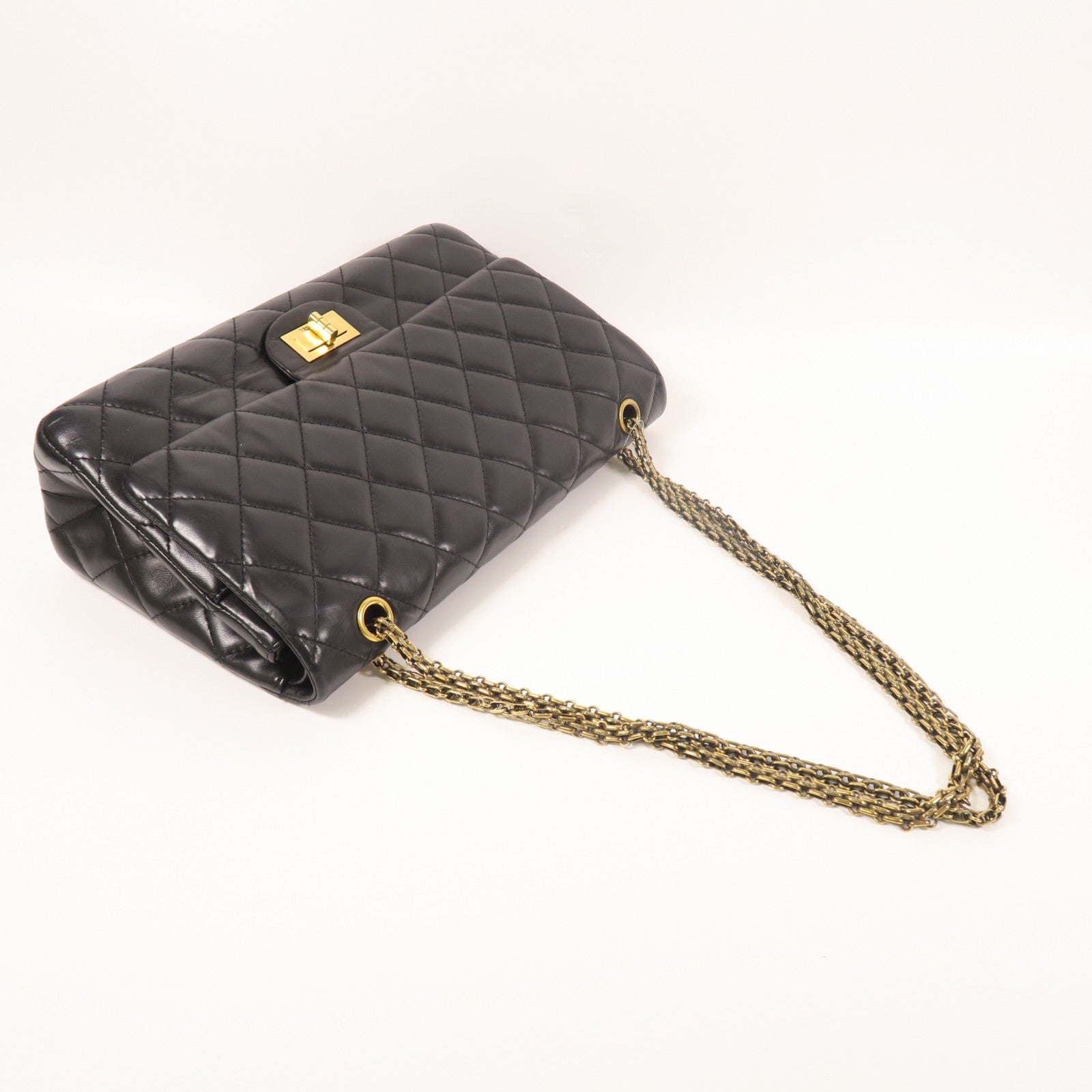 CHANEL 羊皮皮革2.55金扣鏈帶肩背袋