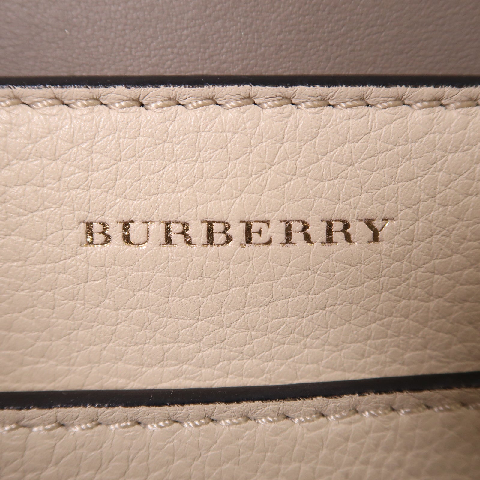 BURBERRY GHW 2 Way Bag 4076735 Calfskin Leather Beige