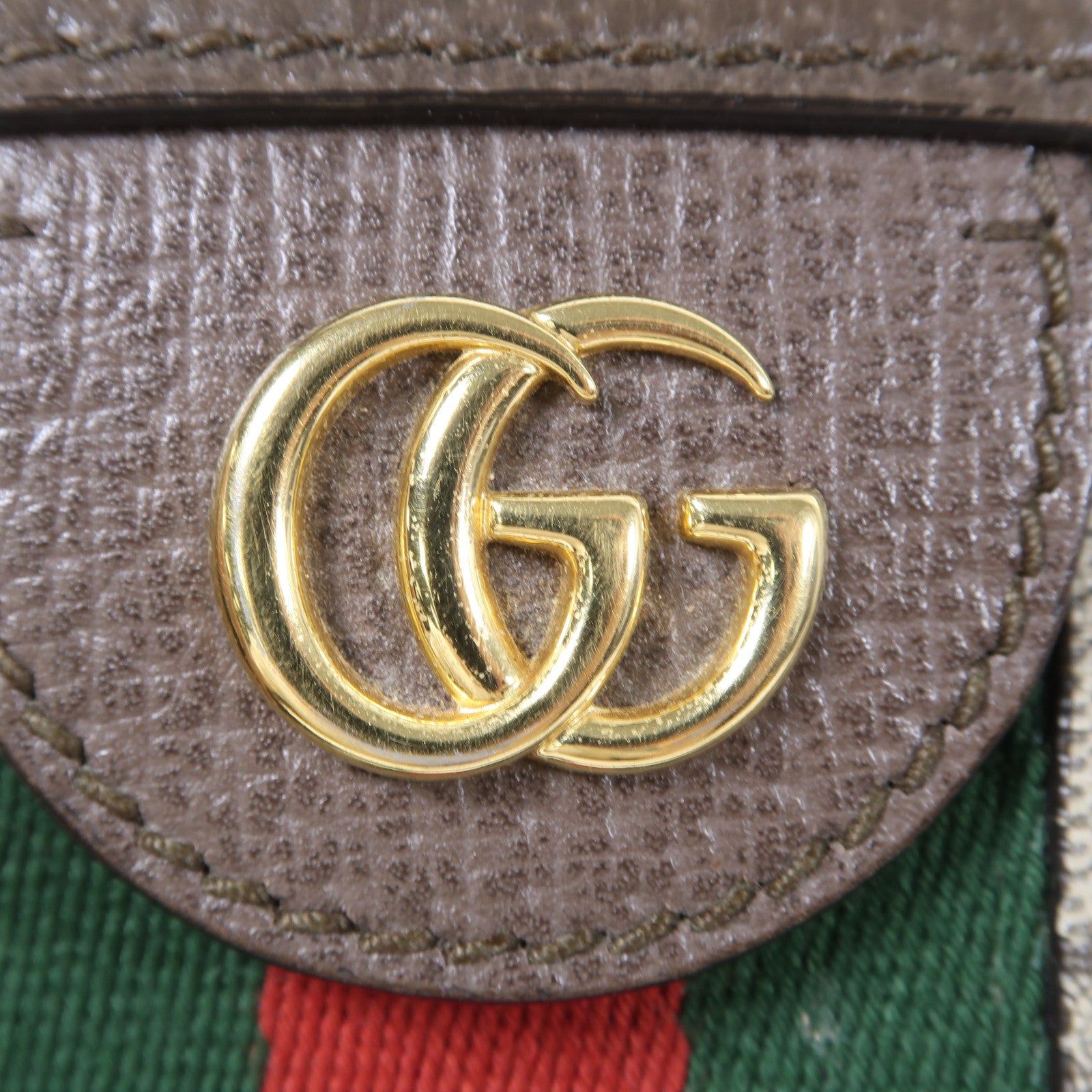 GUCCI 塗層帆布Ophidia金扣肩背袋啡色