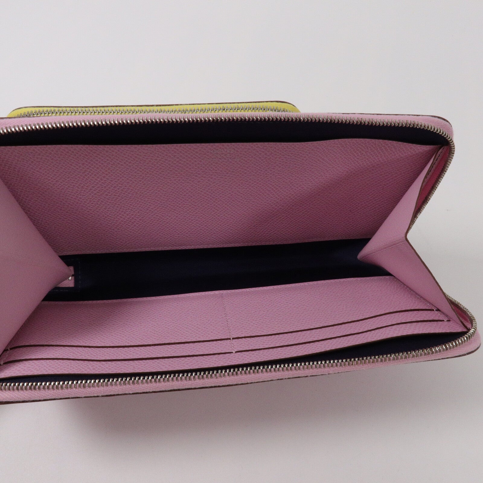 HERMES Swift皮革/Epsom皮革Nouveau To Go肩背袋Mauve Sylvestre/Lime