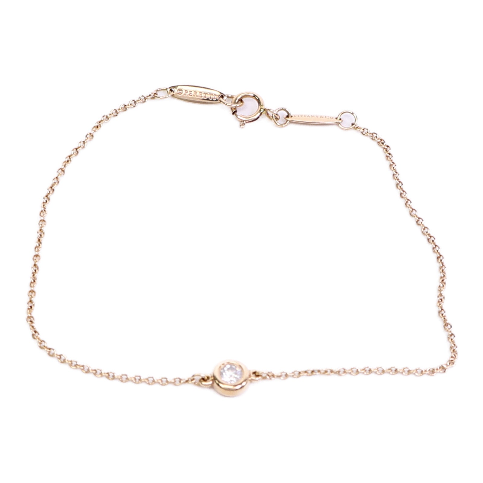 TIFFANY＆CO 18K玫瑰金Elsa Peretti Diamonds by the Yard鑽石手鏈