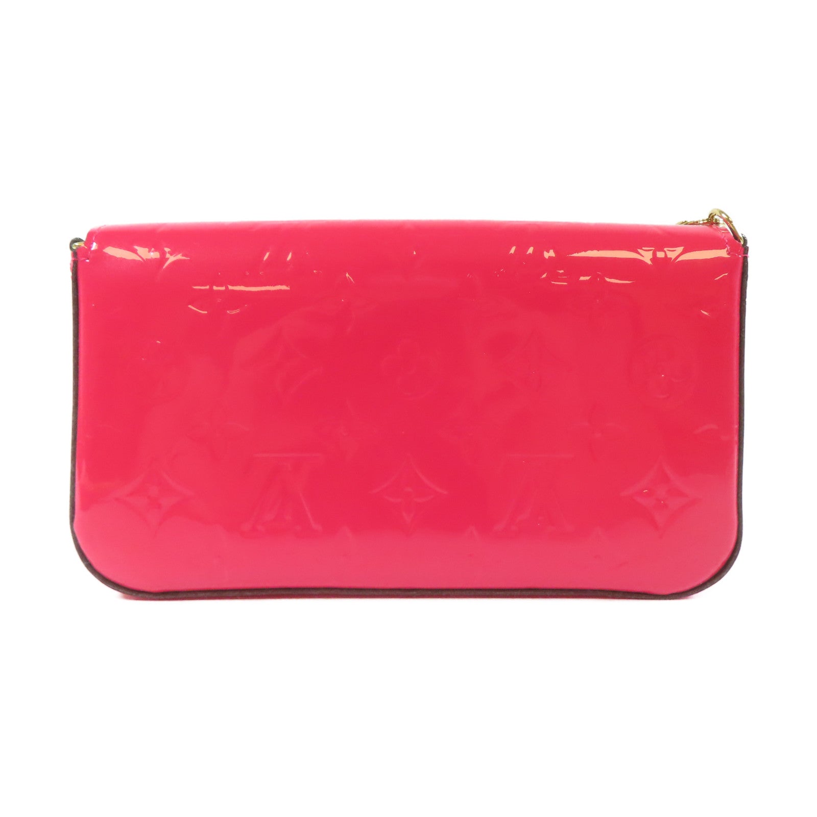 LOUIS VUITTON 【激減優惠】Vernis Felicie Pochette金扣鏈帶肩背袋粉紅色