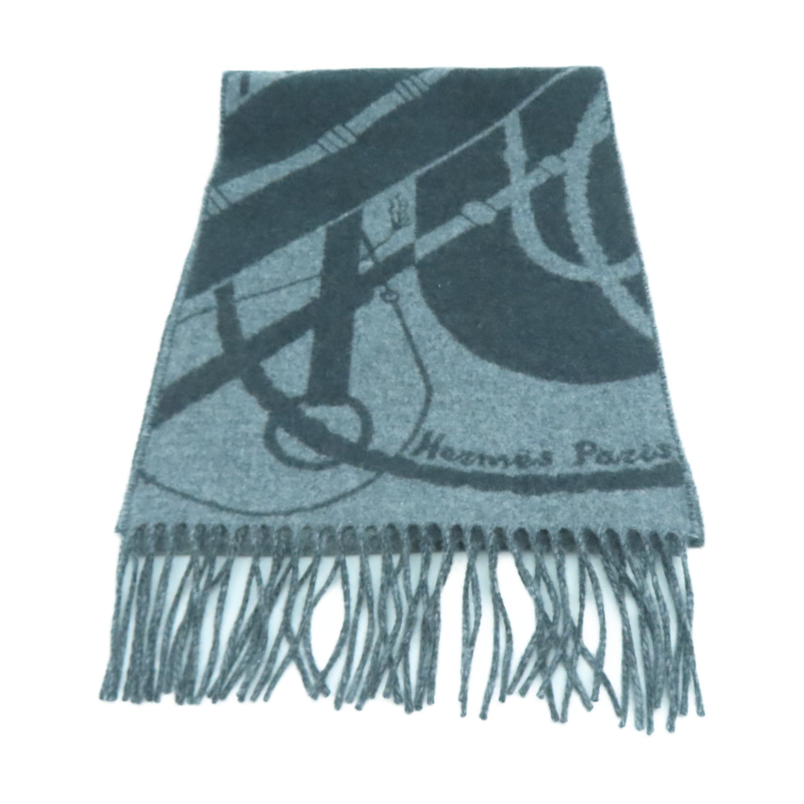 HERMES 【激減優惠】羊絨Scarf圍巾灰色