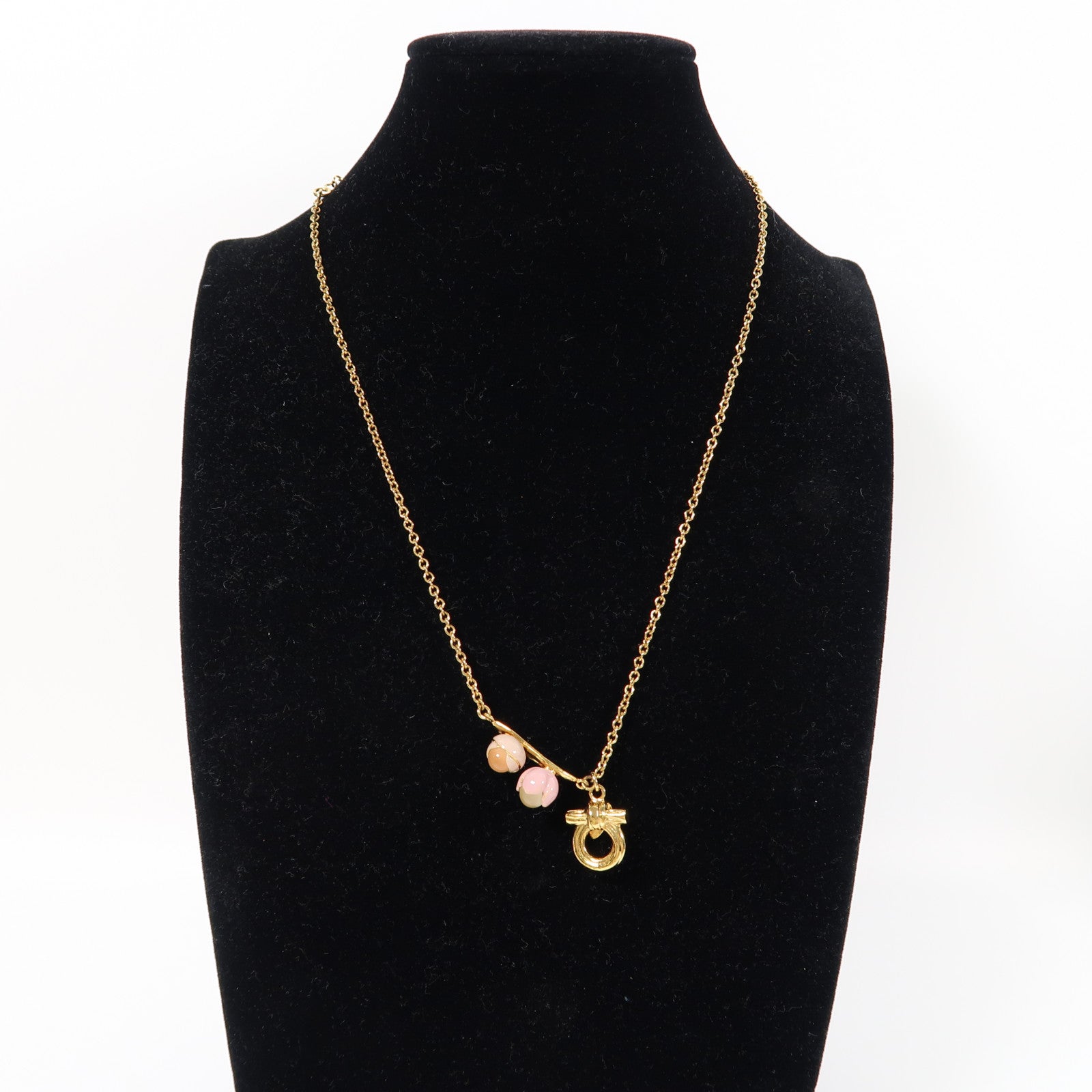 Salvatore Ferragamo 金屬Necklace項鍊金色/粉紅色