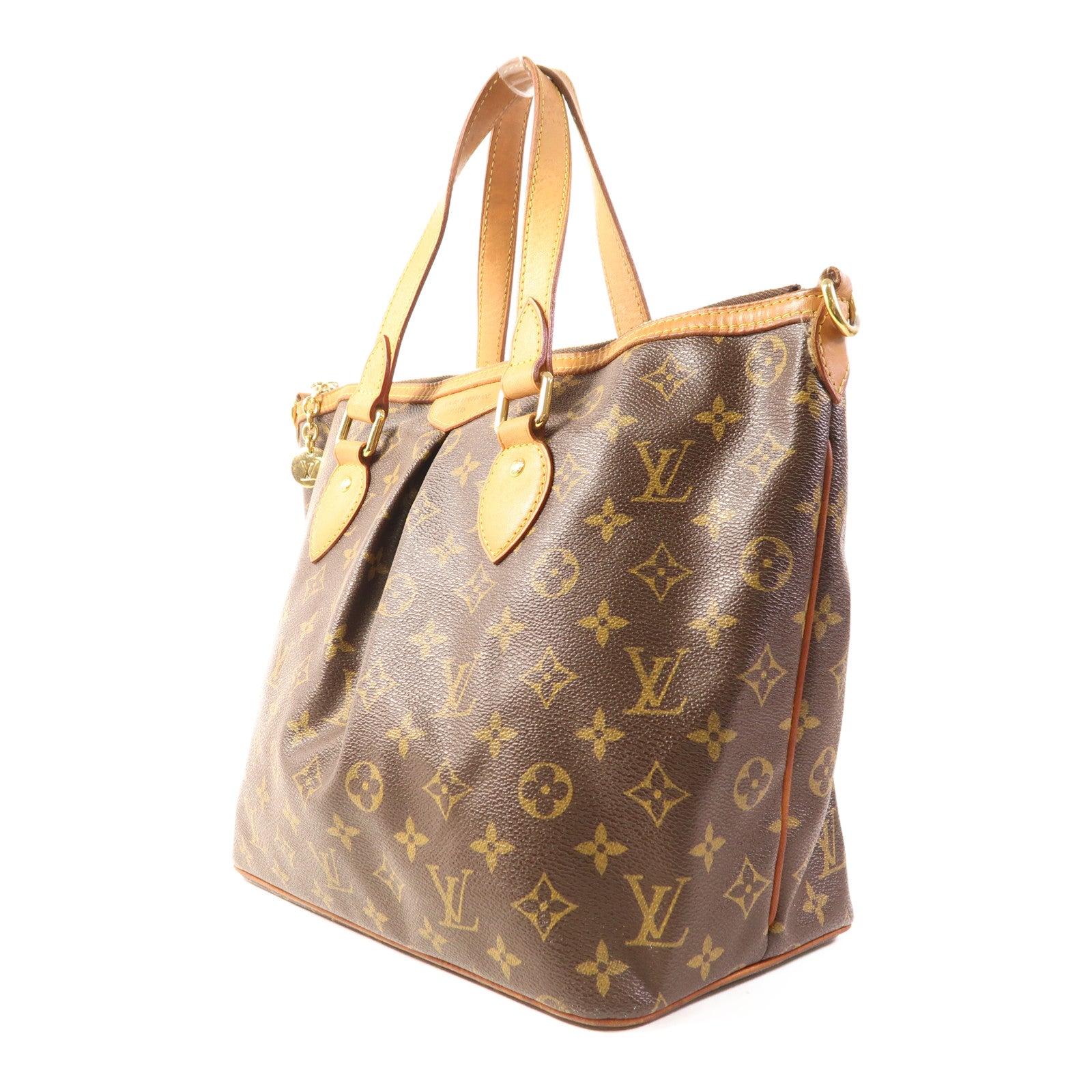 LOUIS VUITTON Monogram Palermo PM金扣手挽肩背兩用袋棕色