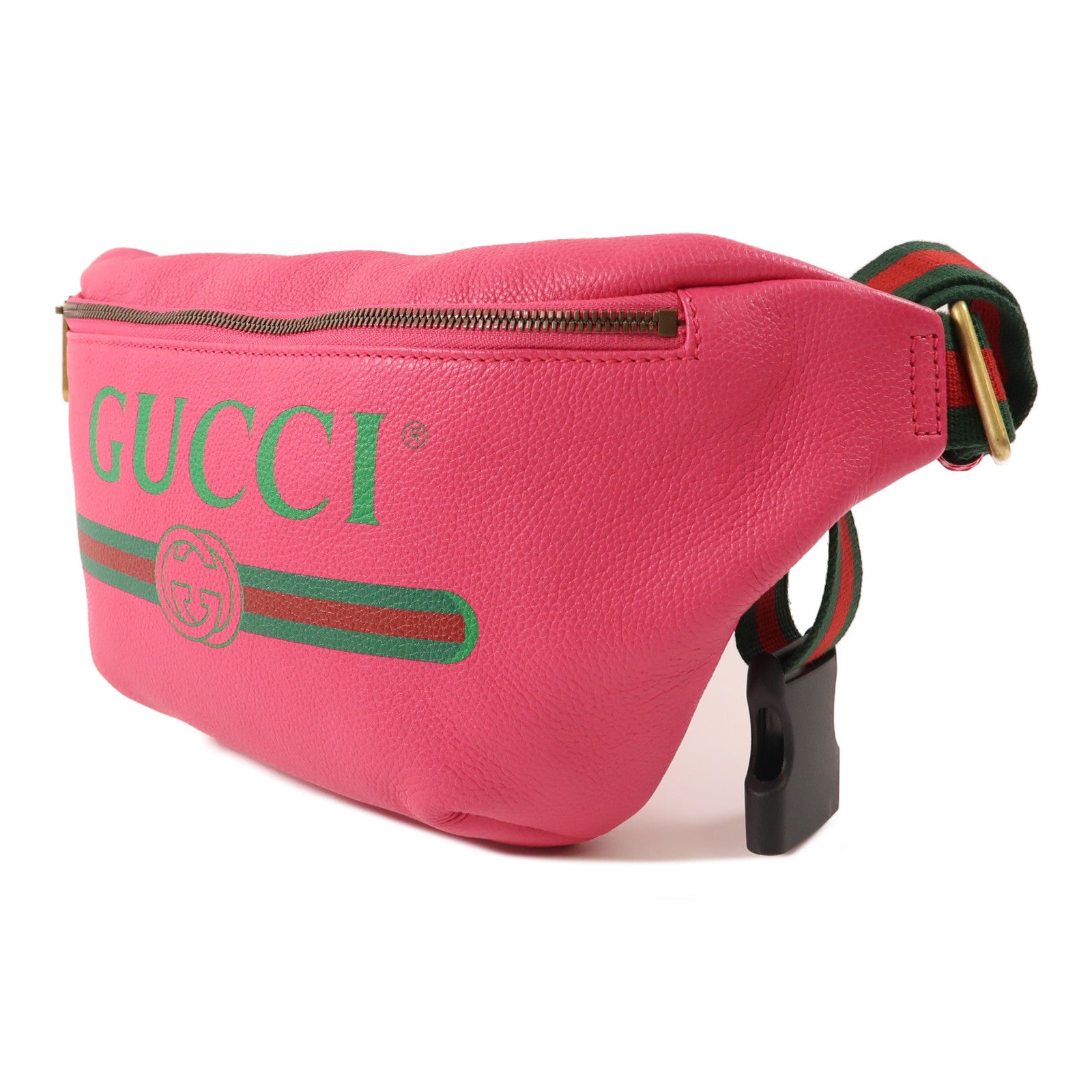 GUCCI 皮革Waist Bag腰包桃紅色