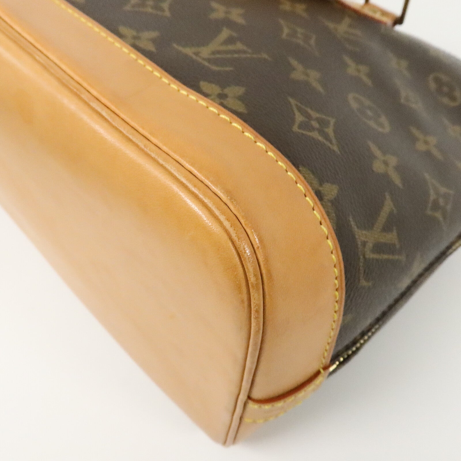 LOUIS VUITTON Monogram Alma金扣手挽袋棕色