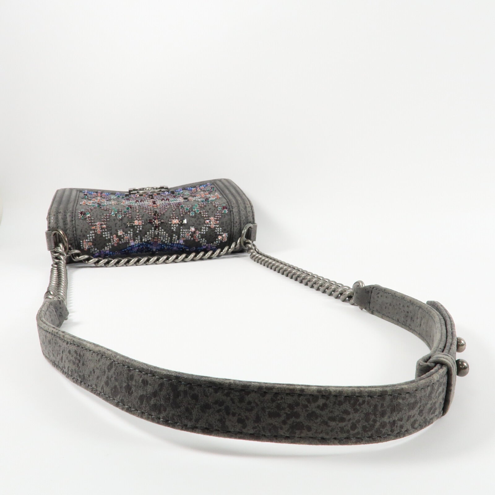 CHANEL Textured Suede Boy 25鏈帶肩背袋