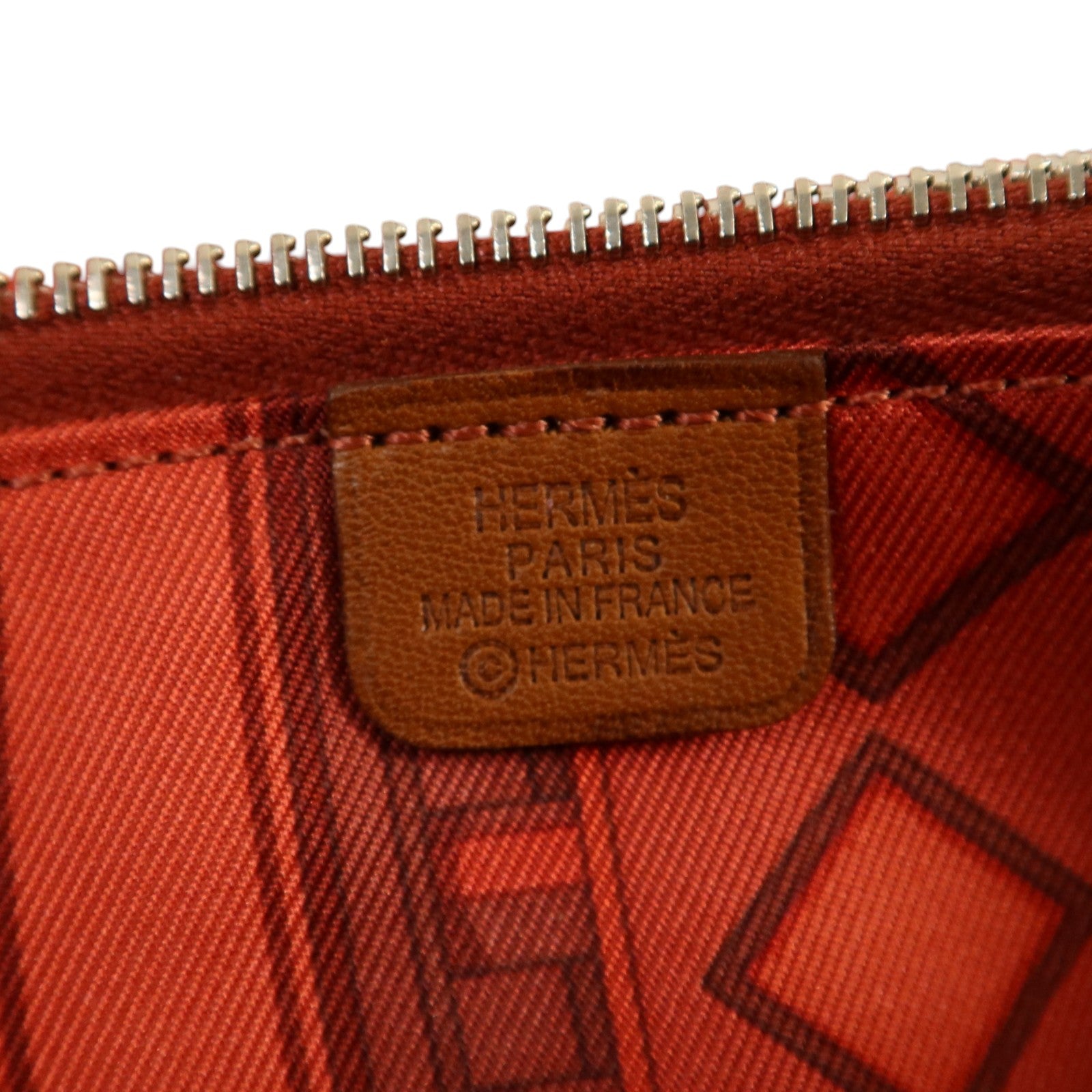 HERMES Barenia皮革Silk In Wallet銀扣長錢包Fauve