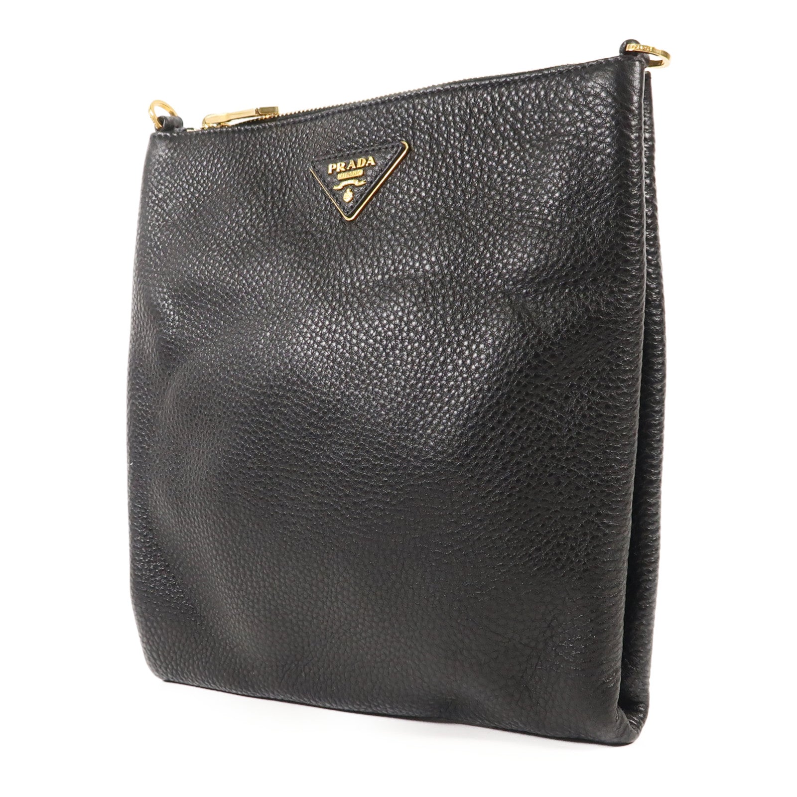 PRADA 【激減優惠】牛皮皮革Shoulder Bag金扣肩背袋