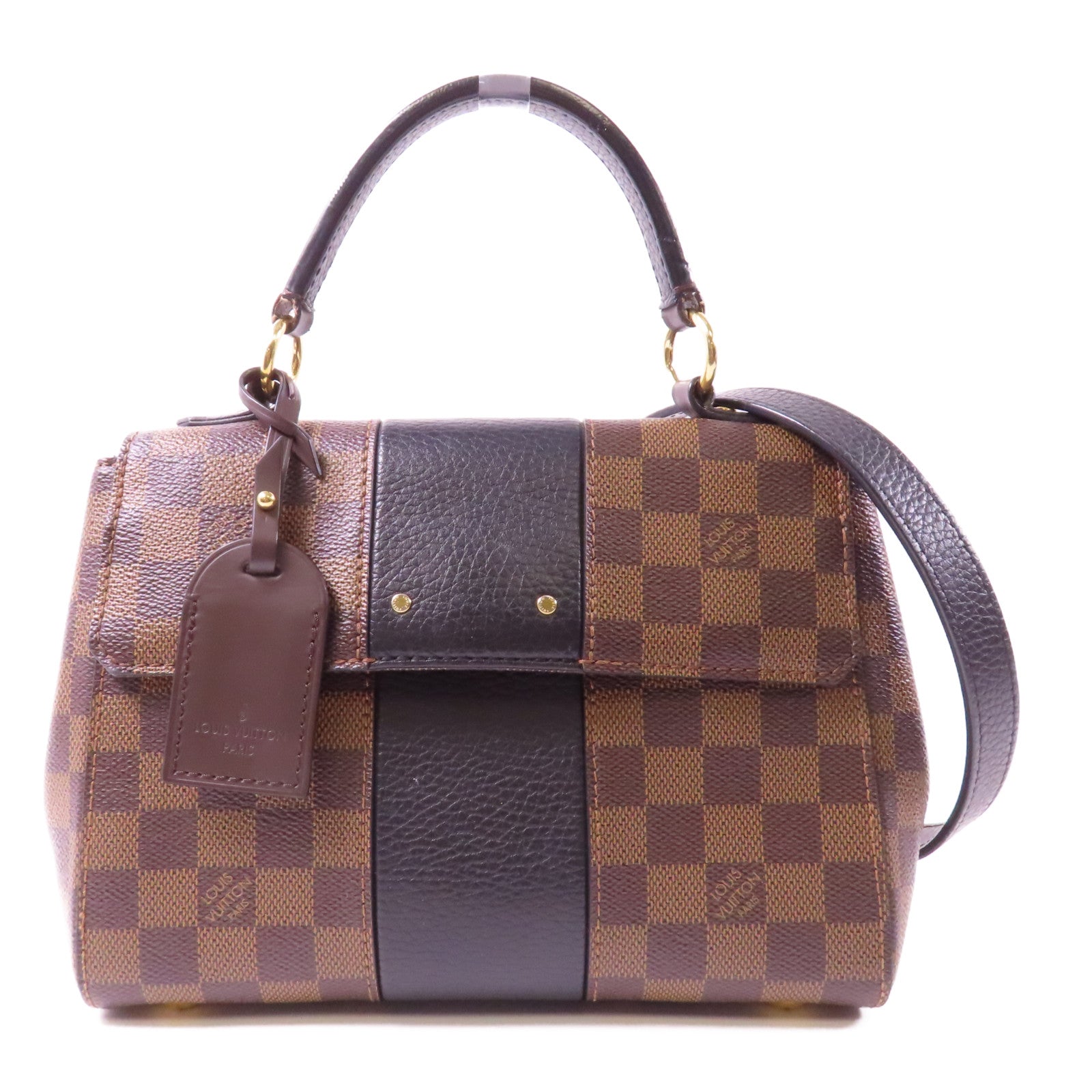 LOUIS VUITTON Damier Bond Street BB金扣手挽肩背兩用袋啡色