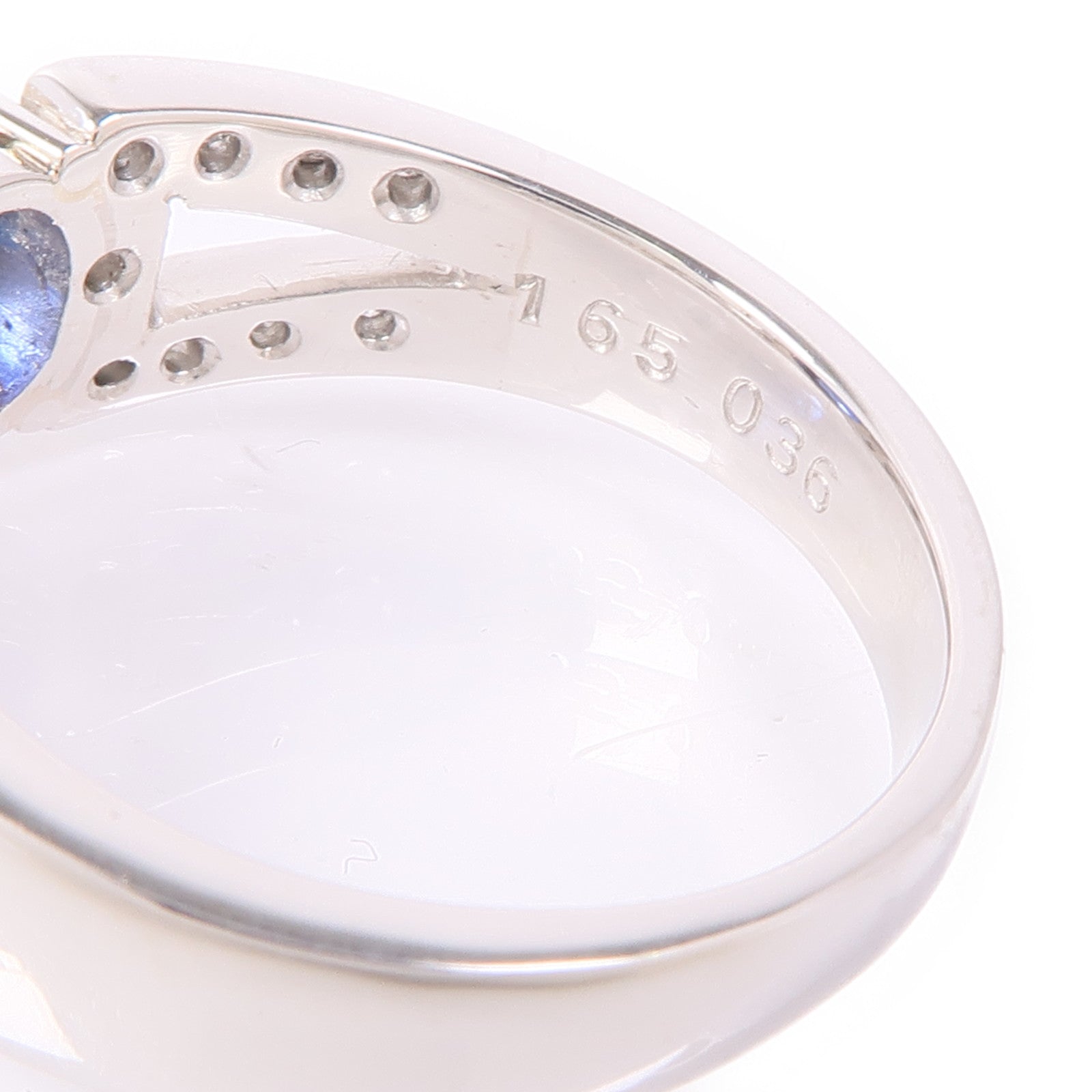 JEWELRY PT900鉑金Sapphire/Diamond Ring藍寶石/鑽石戒指US#8.25