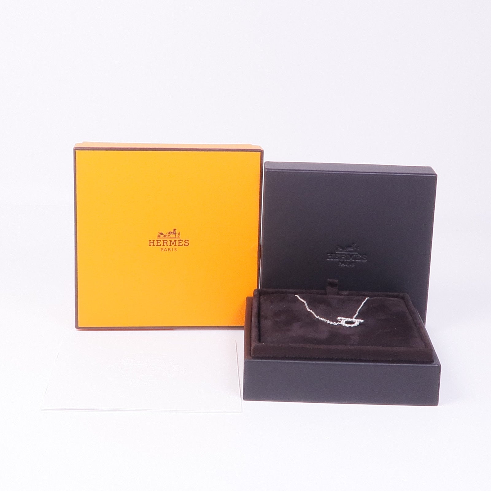 HERMES 18K白金Finesse Pendant鑽石項鍊