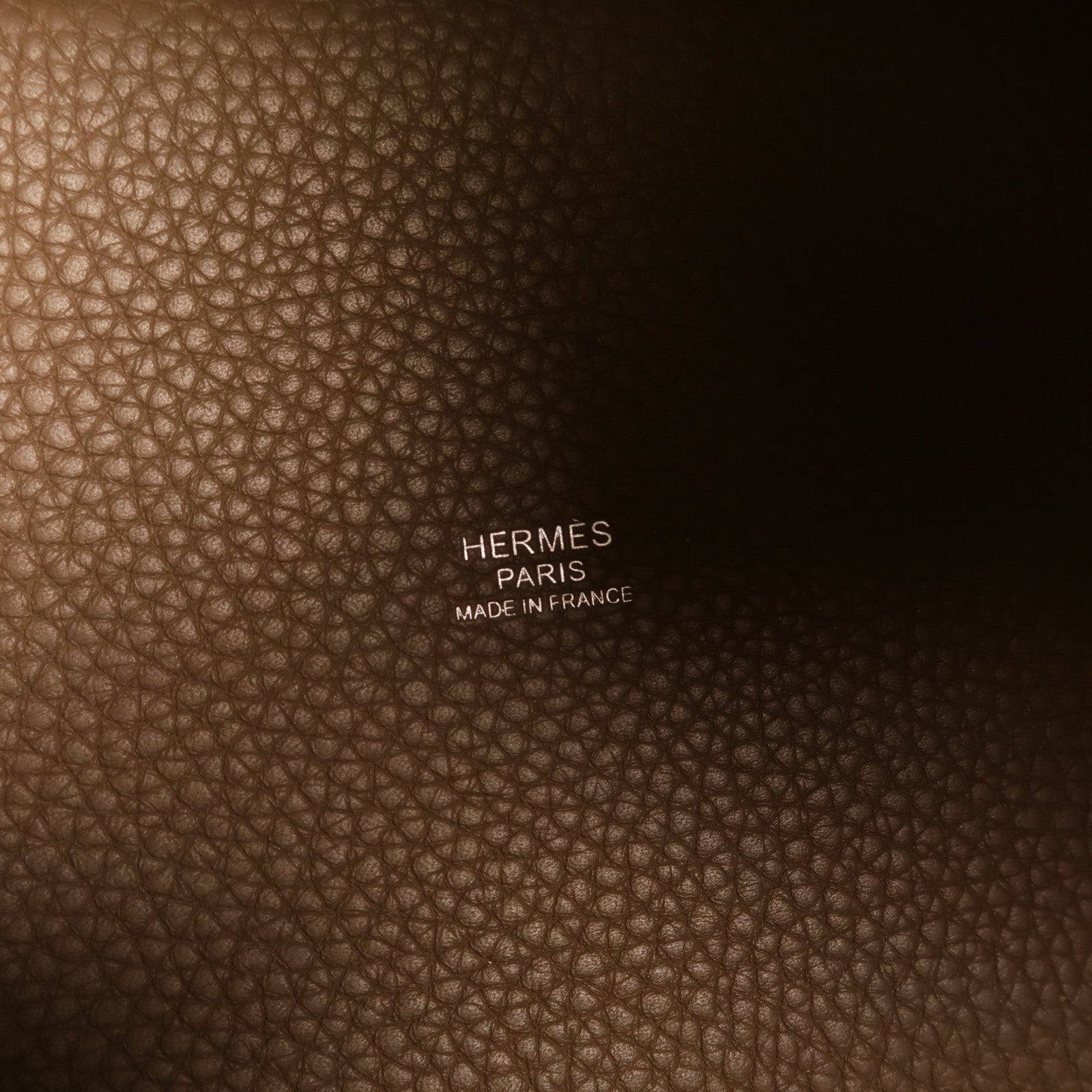 HERMES Clemence皮革Picotin PM銀扣手挽袋Etoupe