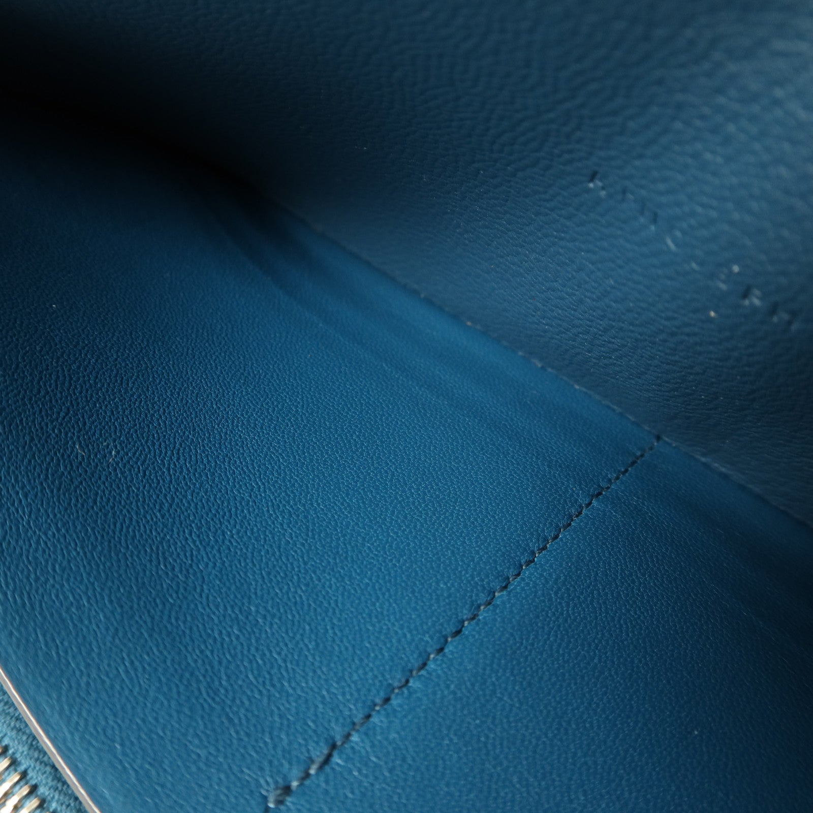 HERMES Ostrich皮革Azap Wallet長錢包Cobalt