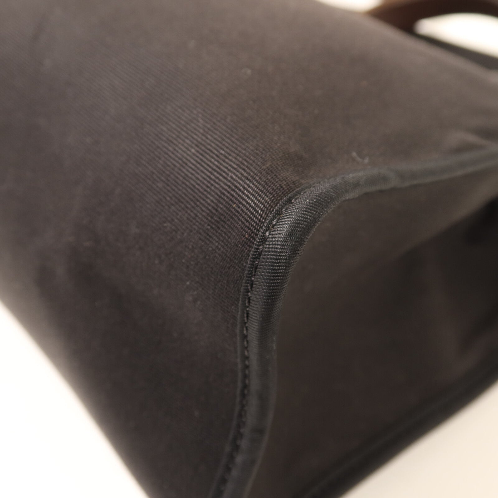 HERMES 帆布Herbag PM銀扣手挽肩背兩用袋Noir