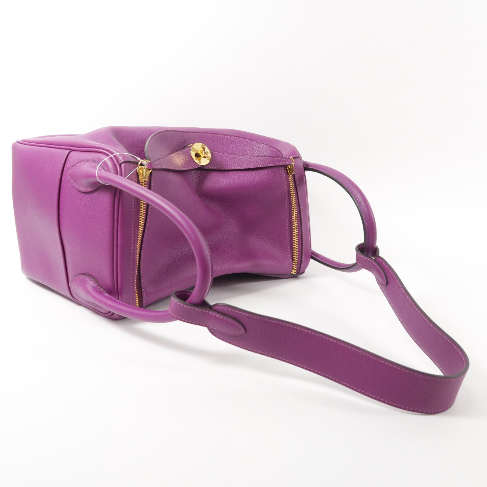 HERMES Evercolor皮革Lindy 30手挽肩背兩用袋Anemone