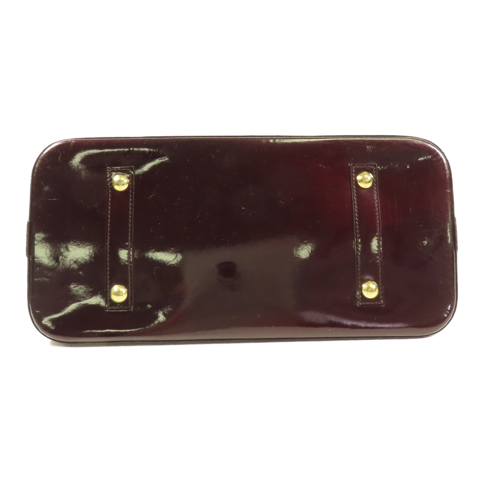 LOUIS VUITTON Vernis Alma PM金扣手挽袋酒紅色